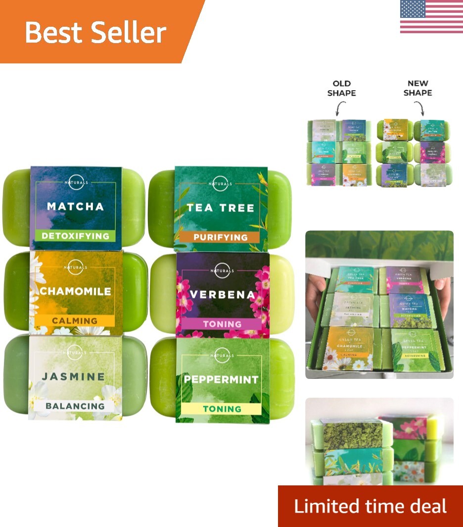 Sustainable Cold Pressed Men’s Soap Bars – 6-Pcs Exfoliating Green Tea Set