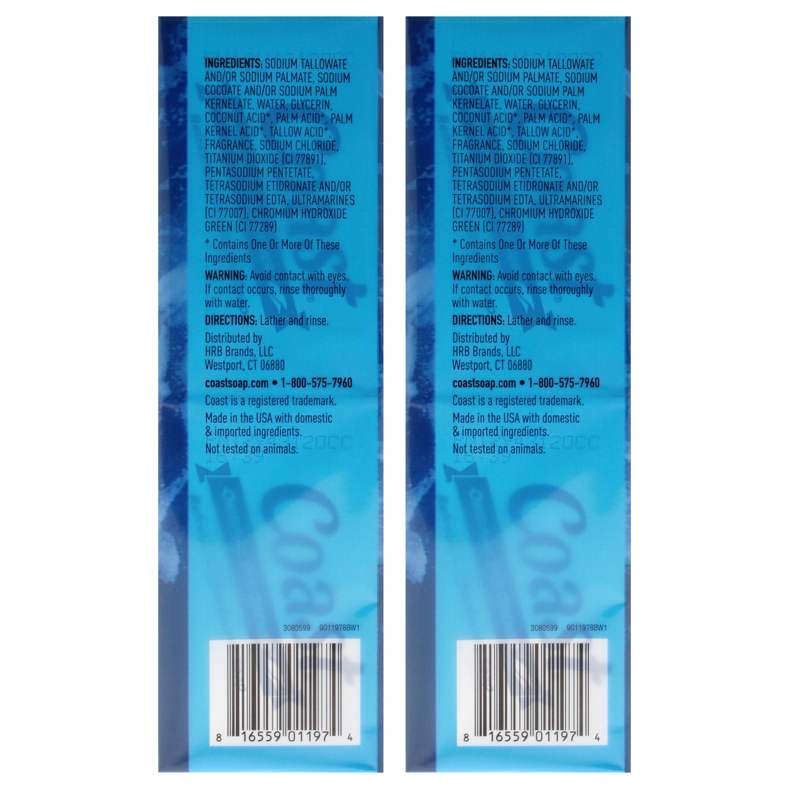 “Coast Refreshing Deodorant Soap – Classic Scent – Pack of 2 , 8 x 4 oz Soap”