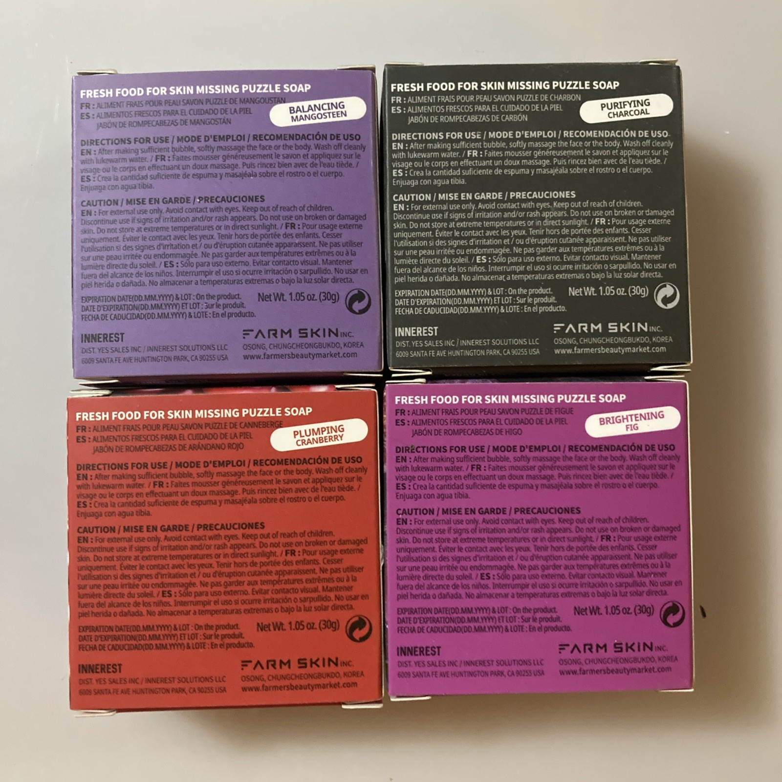 4 Fresh Food For Skin Missing Puzzle Soaps. All Different. exp. 2023.