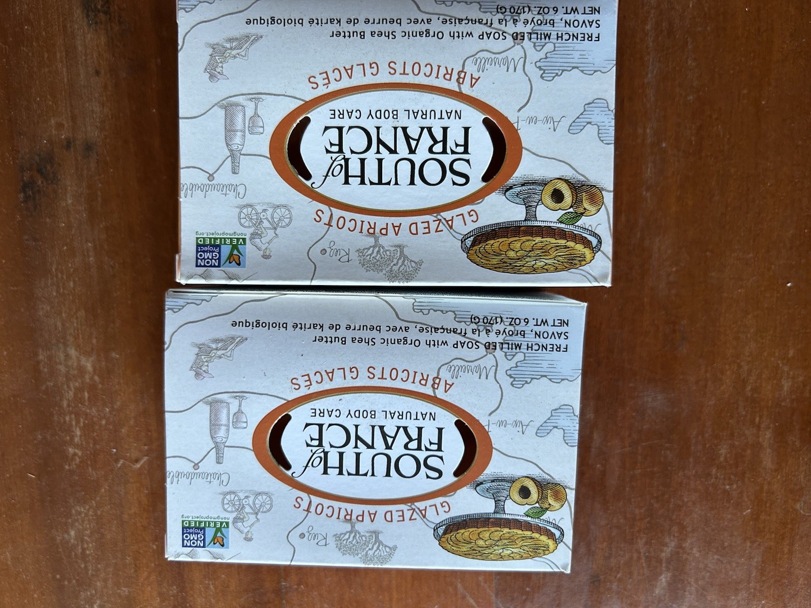 South Of France French Milled Bar Soap Glazed Apricots Two Bars- 6 oz