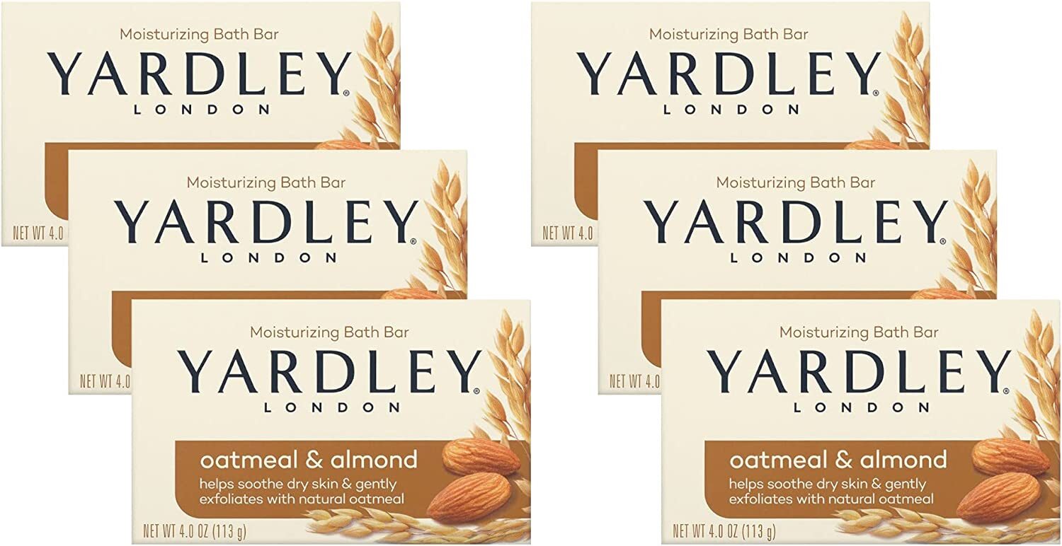Yardley London Oatmeal & Almond Naturally Moisturizing Bath Bar 4.25 Oz 6 Pack