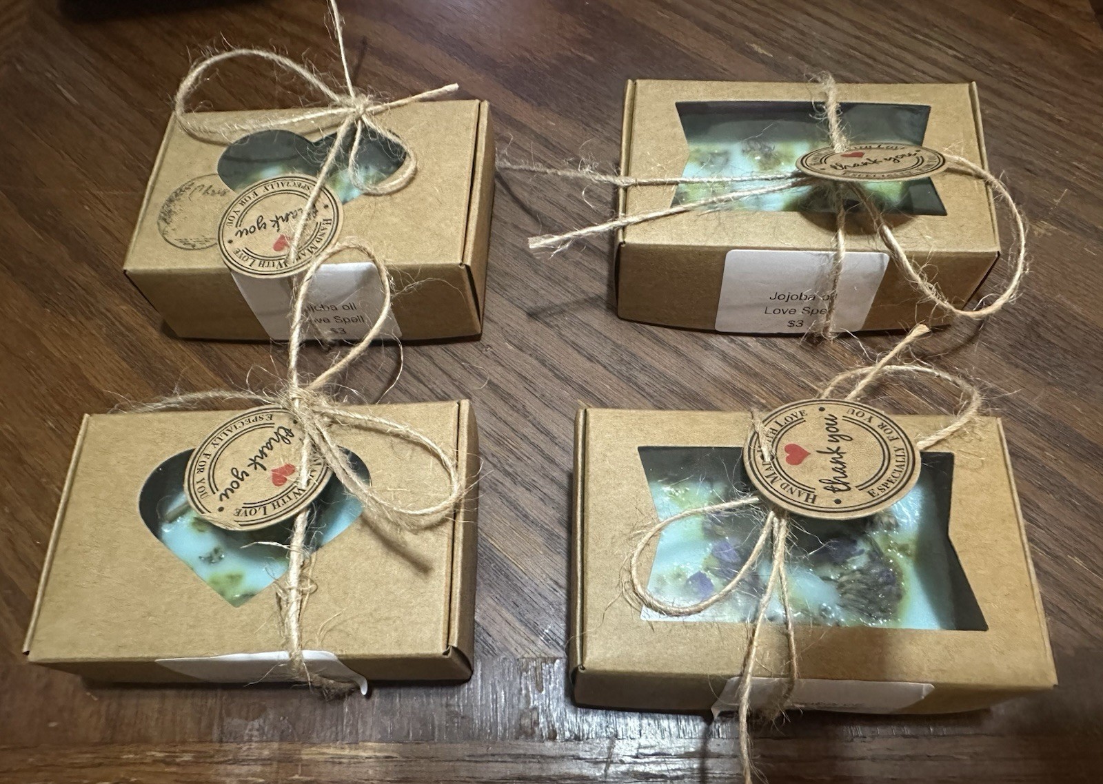 Love Spell Jojoba Oil Handmade Floral Rectangular Body Bar Soap