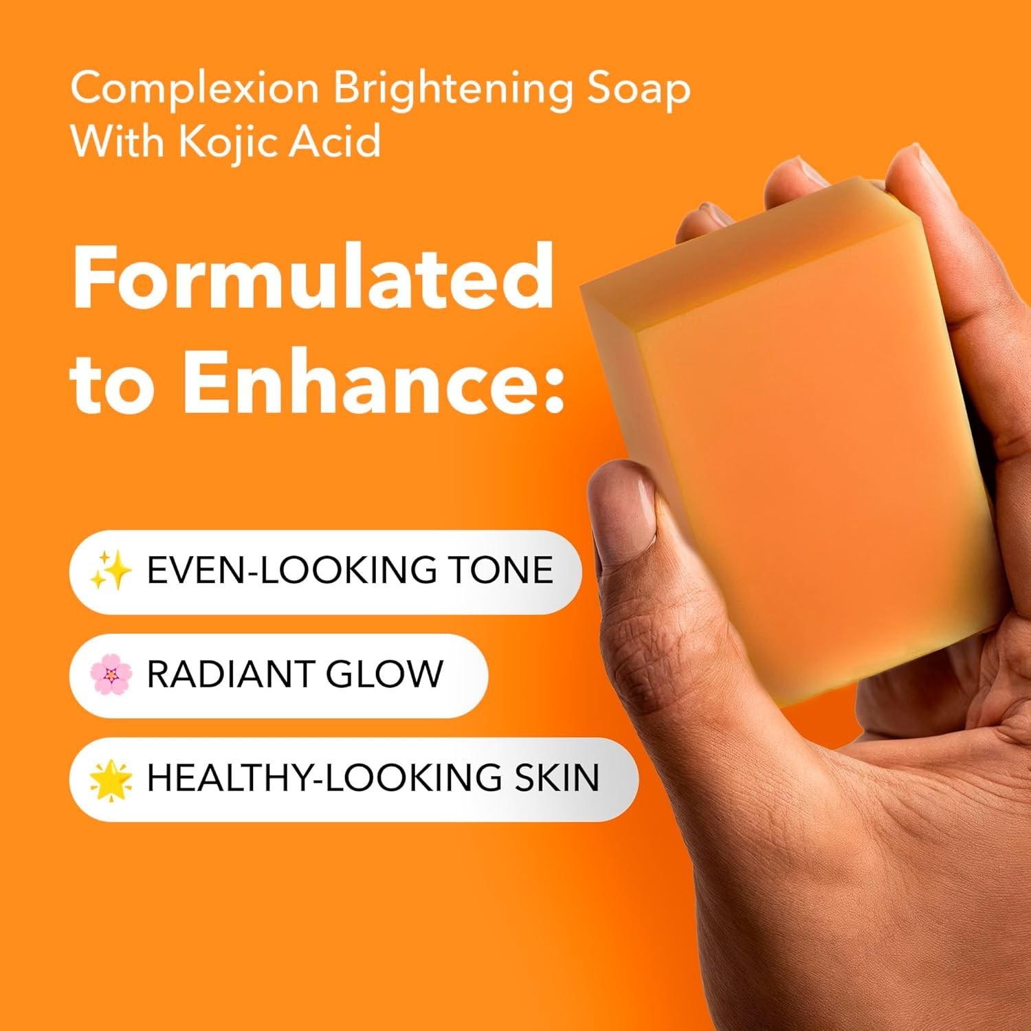 lunavia Kojic Acid Dark Spot Remover Soap Bar with Vitamin C, Turmeric, Retin