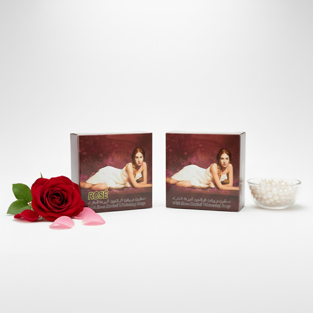 2 Pack Miss Moon Rose Collagen Virginity Soap Whitening Herbal Skin Tightening