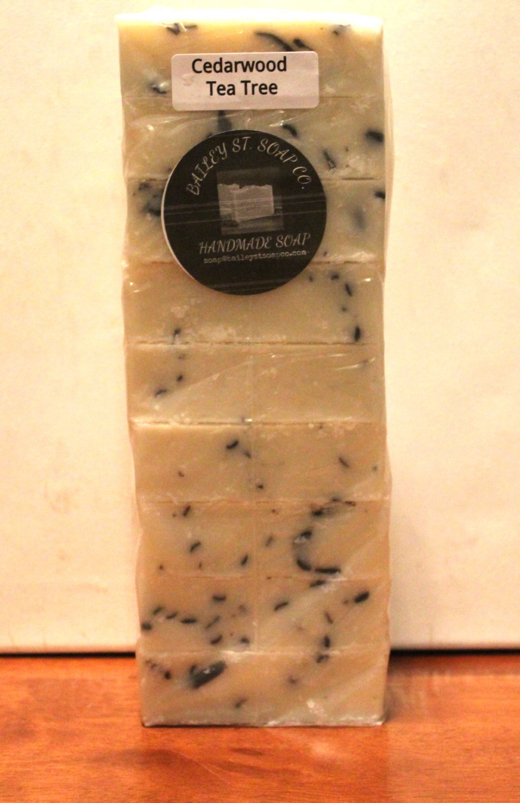 Cedarwood Tea Tree Cold Processed handmade soap loaf, 9 precut bars