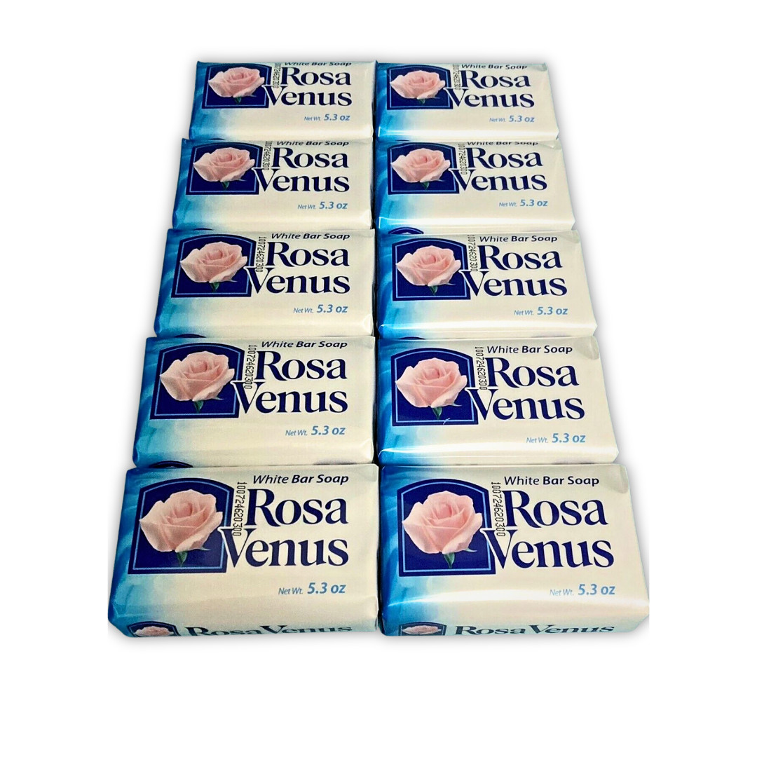 Rosa Venus White Bar Soap 5.3 oz Each – Pack of 10 Bars