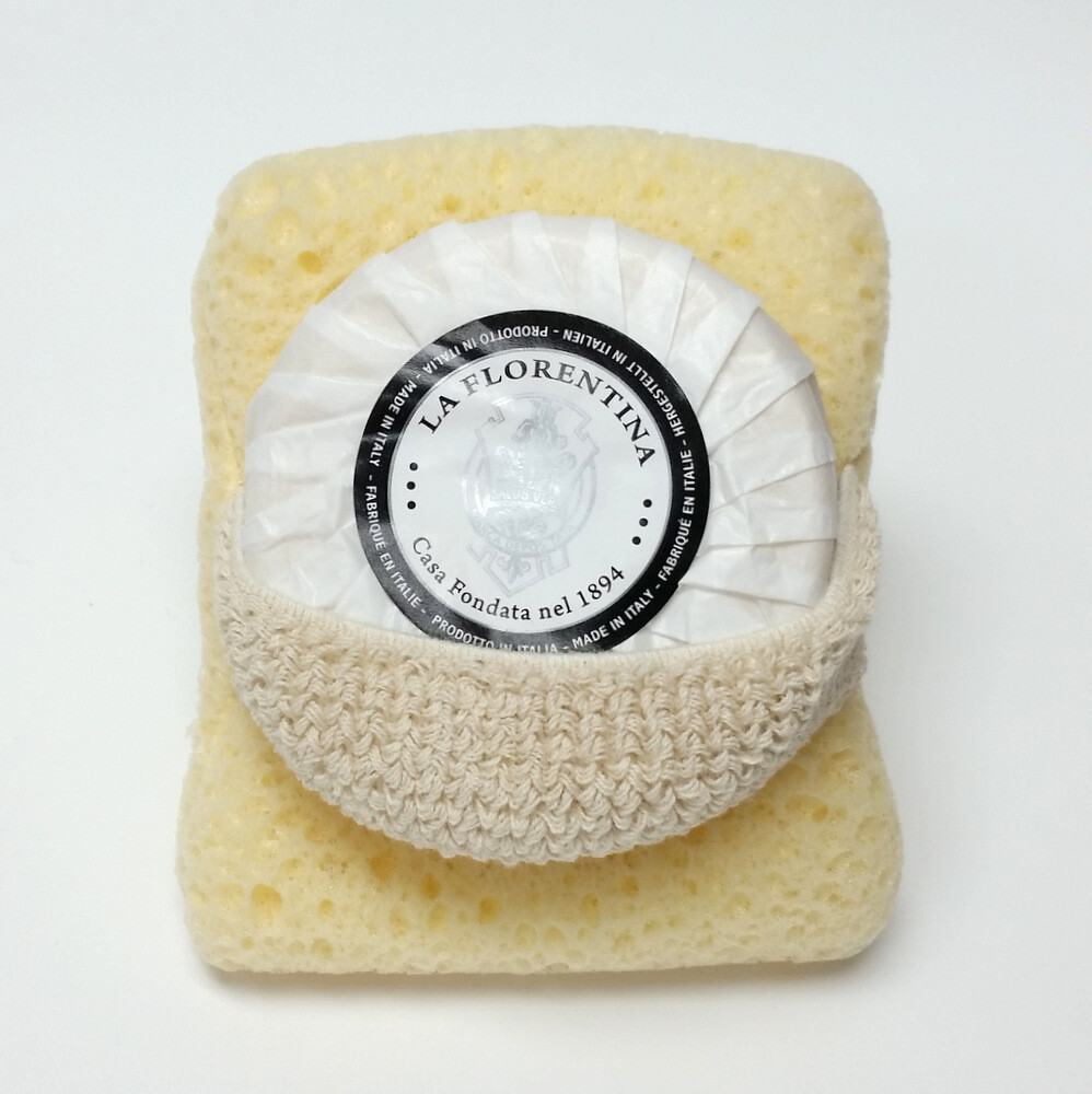 La Florentina Citron Acacia Soap & Sponge SET by Saponerie Mario Fissi