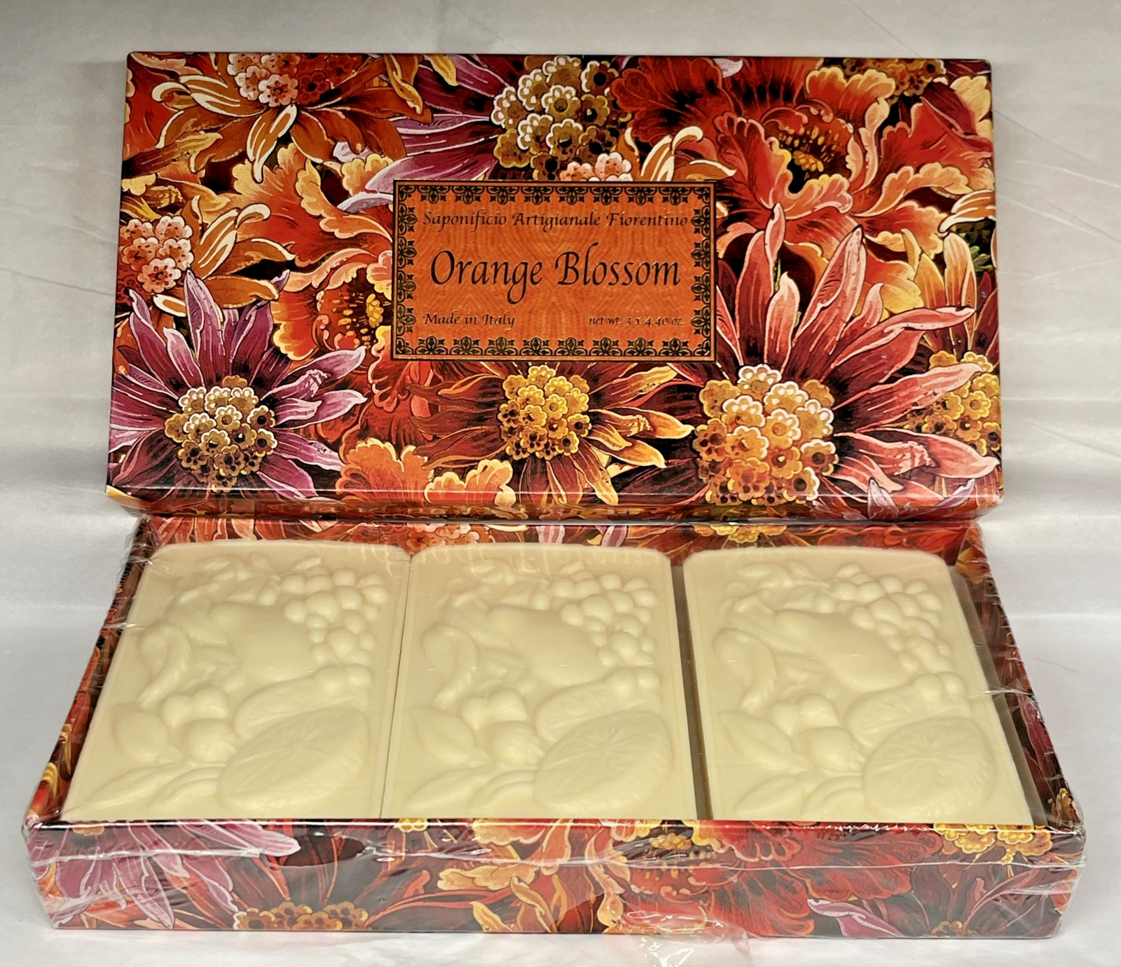 Saponificio Artigianale Fiorentino Orange Blossom Bar Soap From Italy 3 x 4.40oz