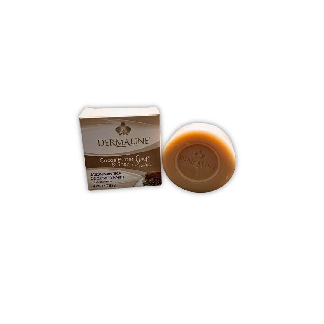 Dermaline Shea & Cocoa Butter Soap Bar – 2 Pack | 2.8 oz Daily Bath Use