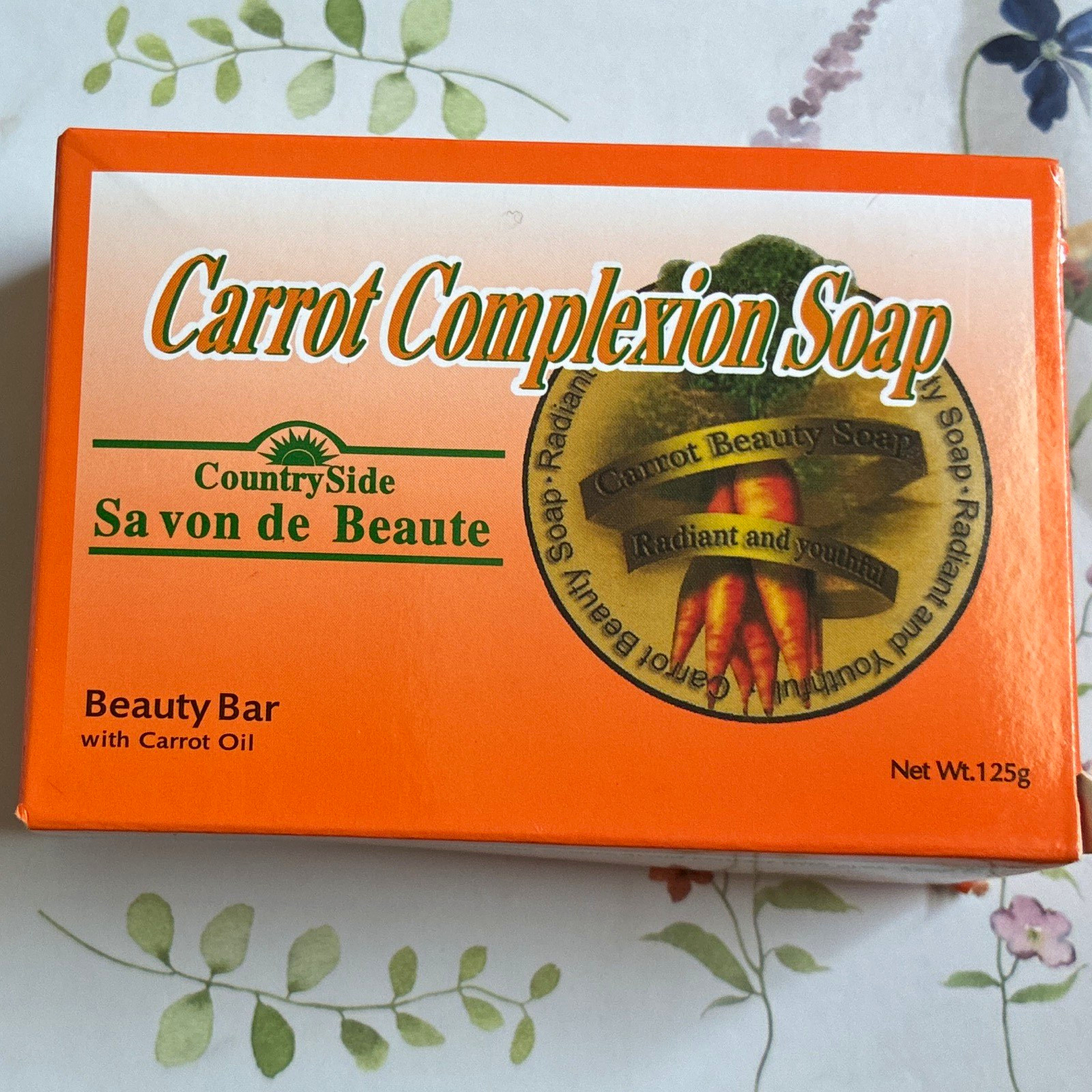 CountrySide Carrot Body Beauty Bar Soap w/ Carrot Oil 125g, Orange Scent
