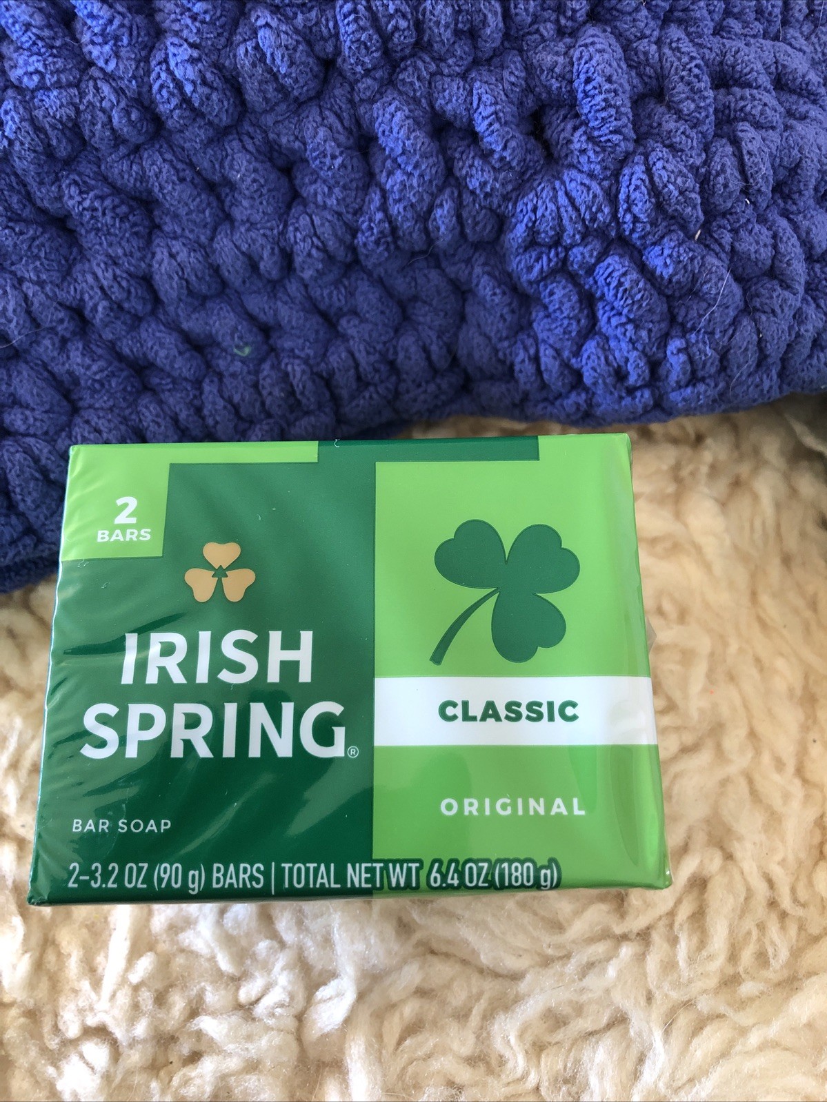 2 Irish Spring Original Scent Classic Bar Soap- 3.2 oz Bars Each