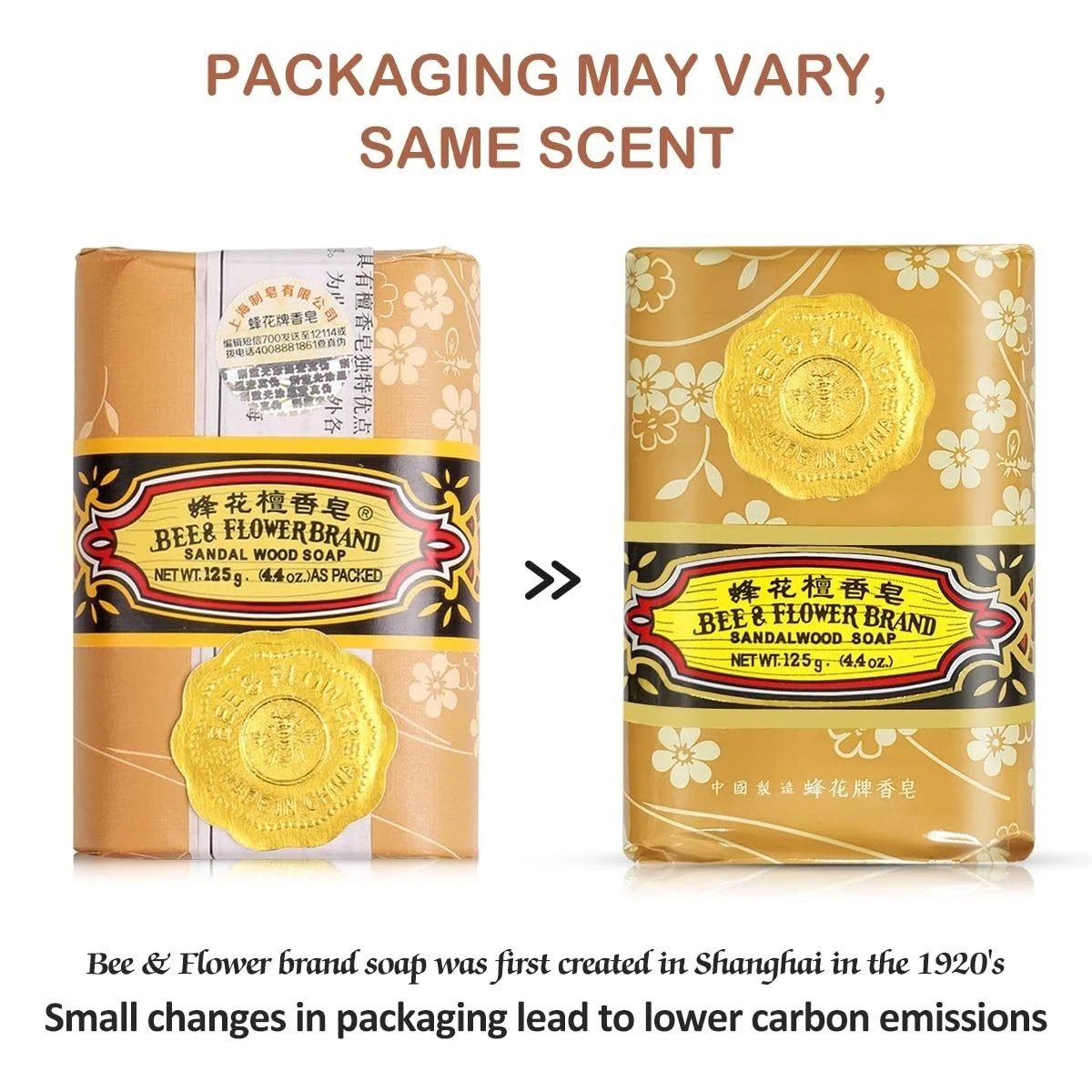 Bee & Flower Soap Sandalwood 4.4 oz Each (Pack of 4)