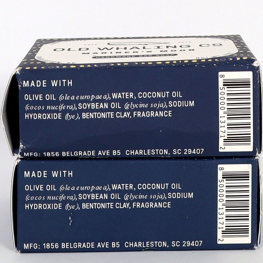 Old Whaling Co. Handmade Bar Soap, Mariners Moon, Olive & Coconut Oil, 5 oz (2)