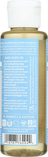 Dr Bronners Pure Castile Liquid Soap Baby Unscented 4 Fl Oz Organic Eco Friendly