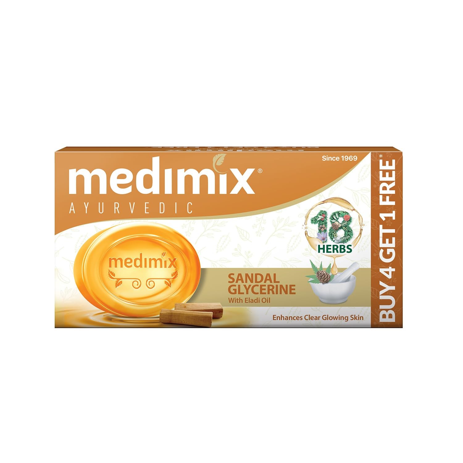 Ayurvedic Sandal Soap, 125g (4+1 Offer Pack)