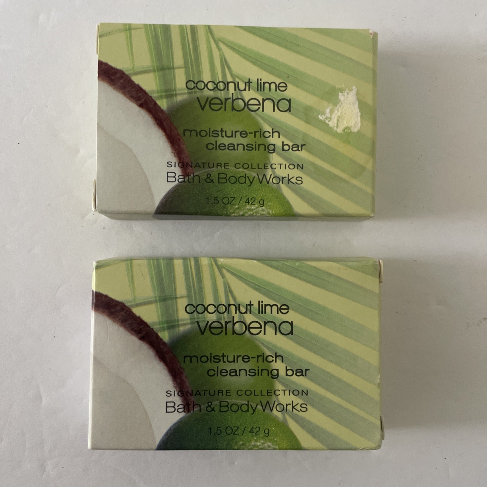 Bath & Body Works Coconut Lime Verbena Bar Soap 1.5 Oz Each Lot of 2