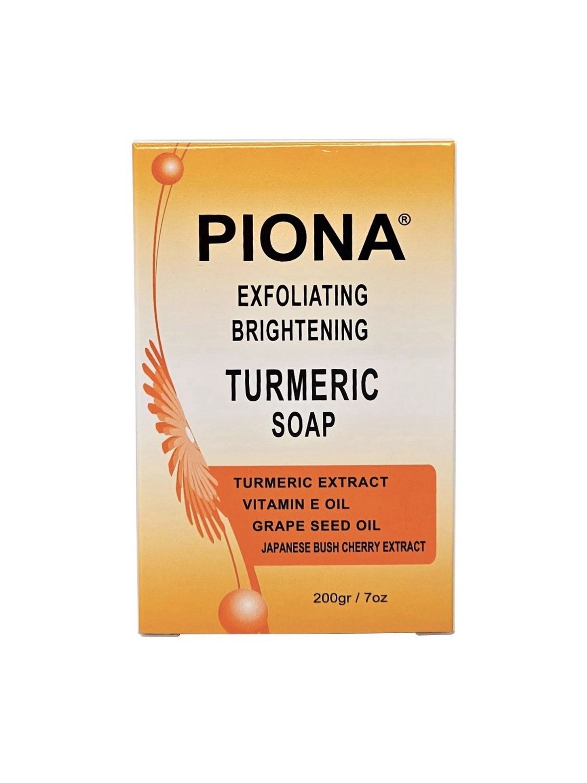 PIONA Exfoliating Brightening TURMERIC Soap 7 Oz.