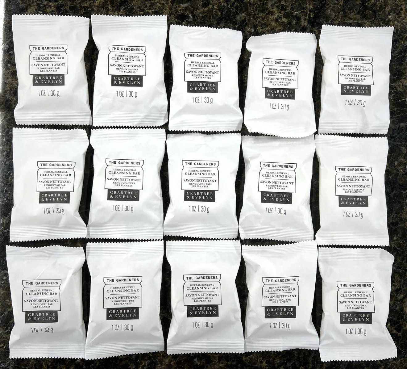 15 Pcs The Gardeners CLEANSING BAR Soap Crabtree & Evelyn Herbal Renewal 1oz