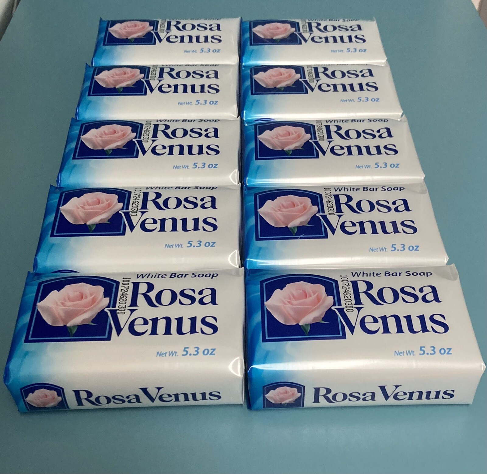 Rosa Venus White Bar Soap – Pack of 10 | 5.3 oz Each | Bath & Body Bars