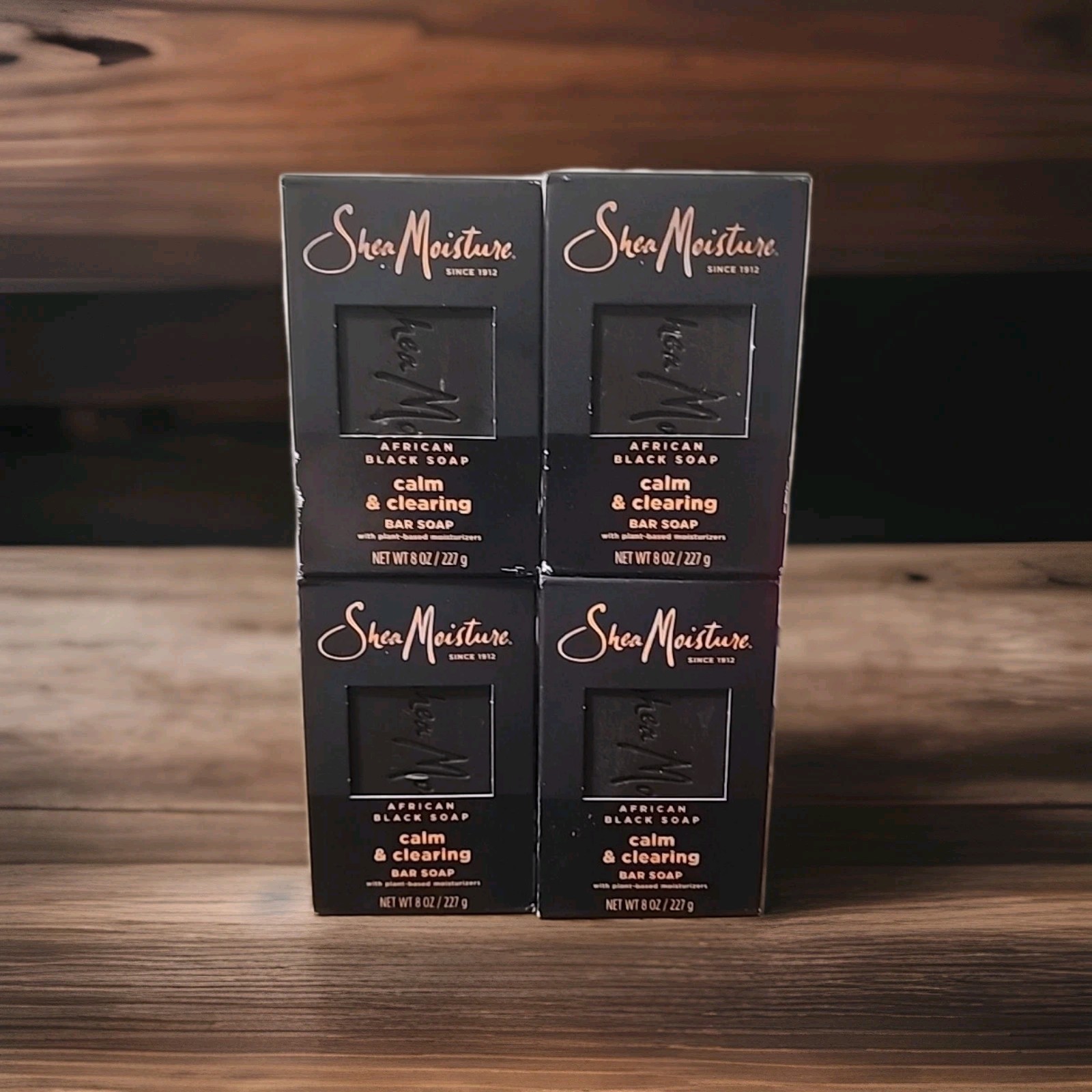 4 SheaMoisture African Black Bar Soap, Moisturizing, Calm & Clearing, 8oz