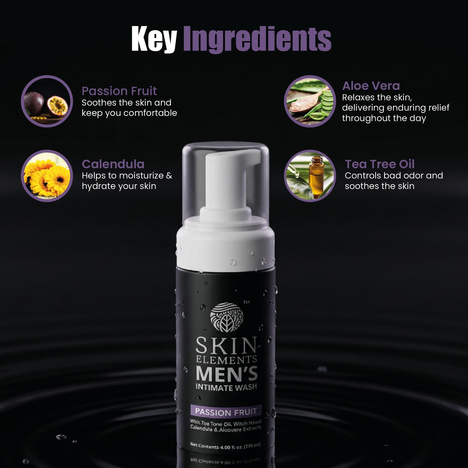 Skin Elements Intimate Wash for Men with Passion Fruit 120 ml (Pack of 1)