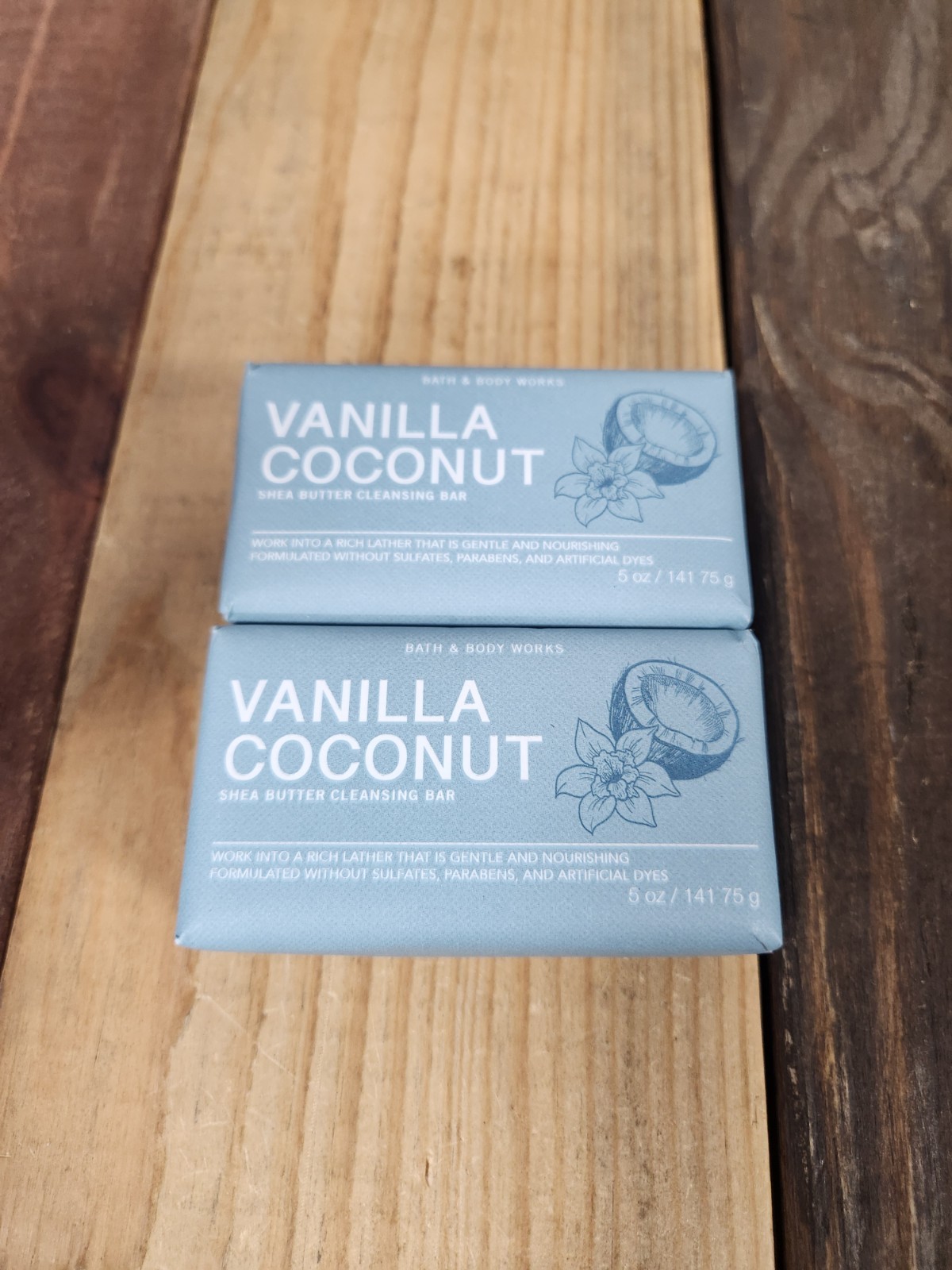 2PK Bath & Body Works Vanilla Coconut Shea Butter Cleansing Bar Soap