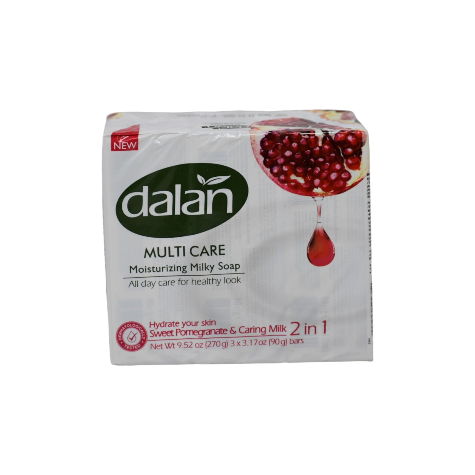 Dalan Multicare Soap Sweet Pomegranate Caring Milk, 3 Bars x 3.17oz Each
