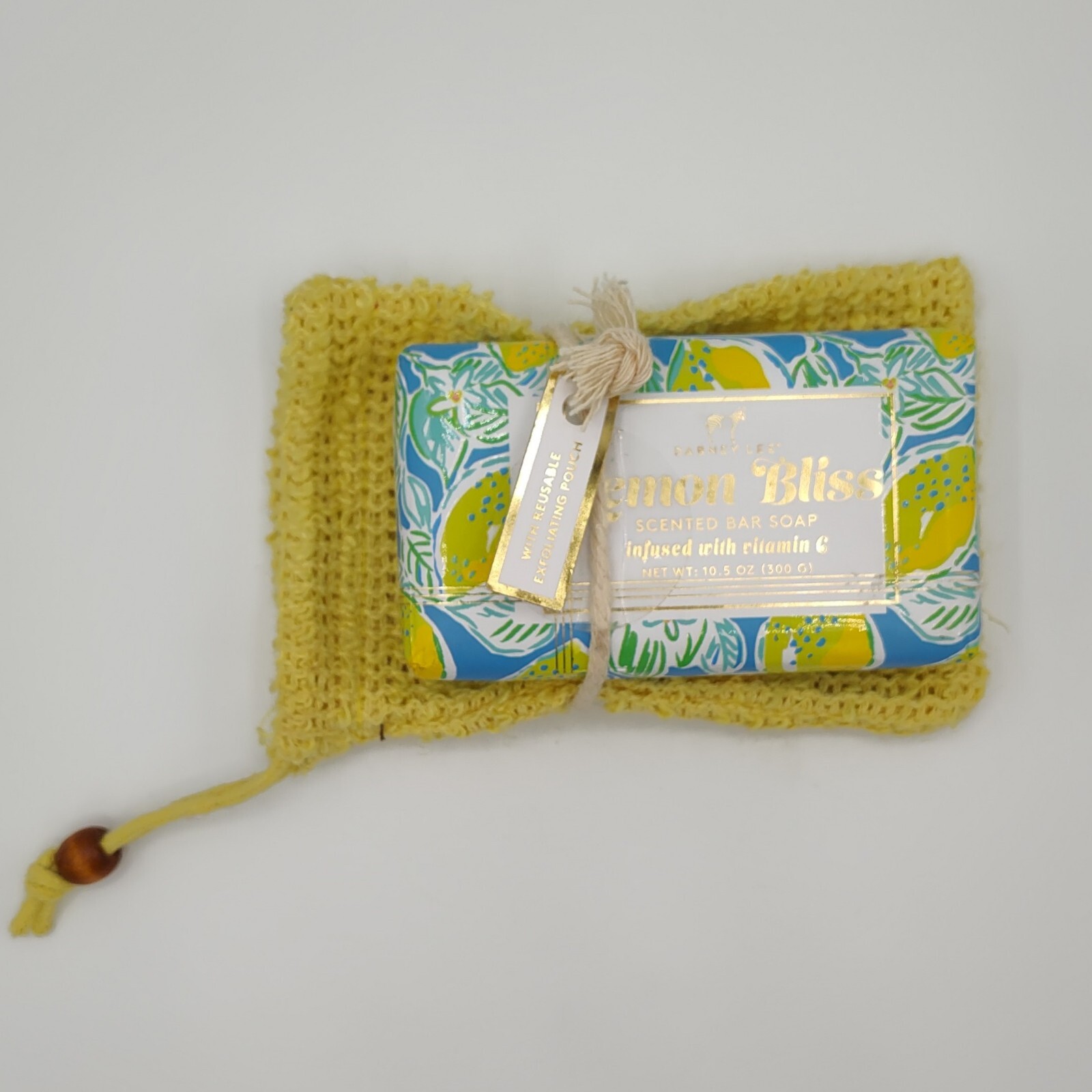 Dabney Lee Lemon Bliss Soap Large 10.5oz Bar Reusable Exfoliating Pouch