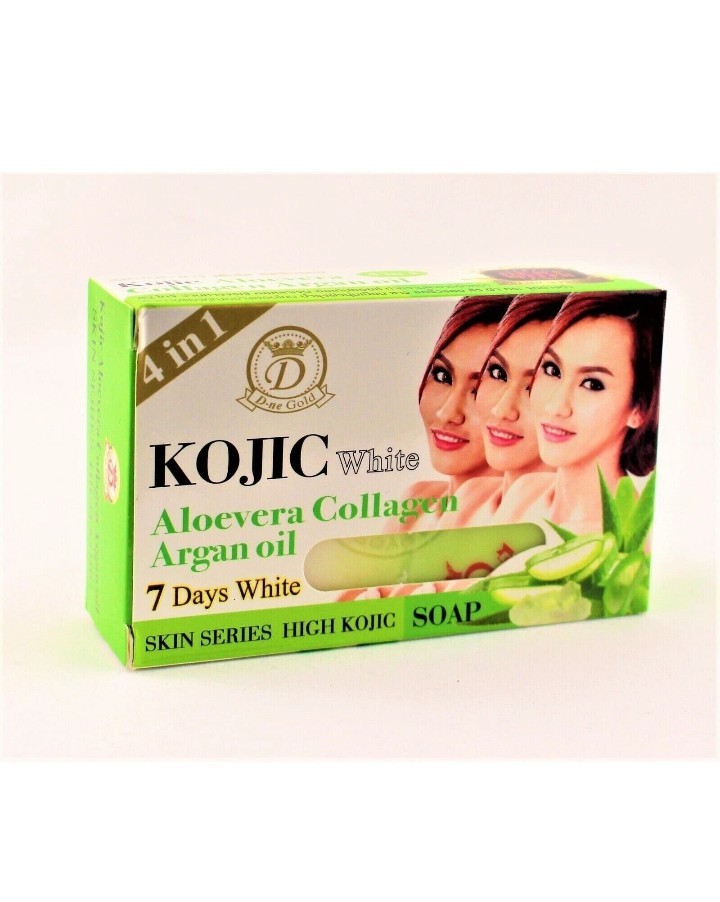 4 in 1 Kojic white Aloe Vera Collagen Argan Oil 7 days whitening Soap (1 Bar)