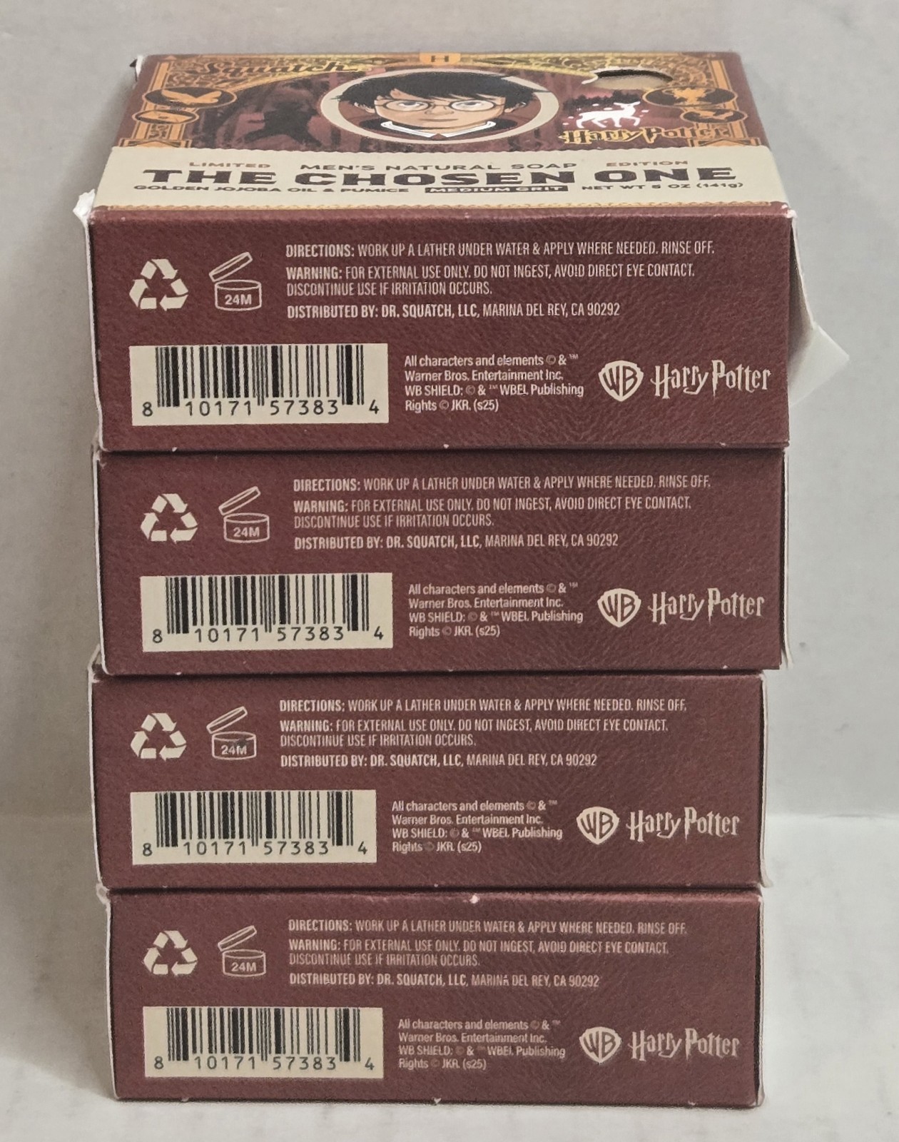 4x Dr Squatch Harry Potter Limited Edition The Chosen One Natural Bar Soap