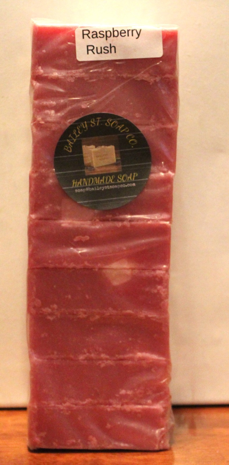 Raspberry Rush Cold Processed handmade soap loaf, 9 precut bars