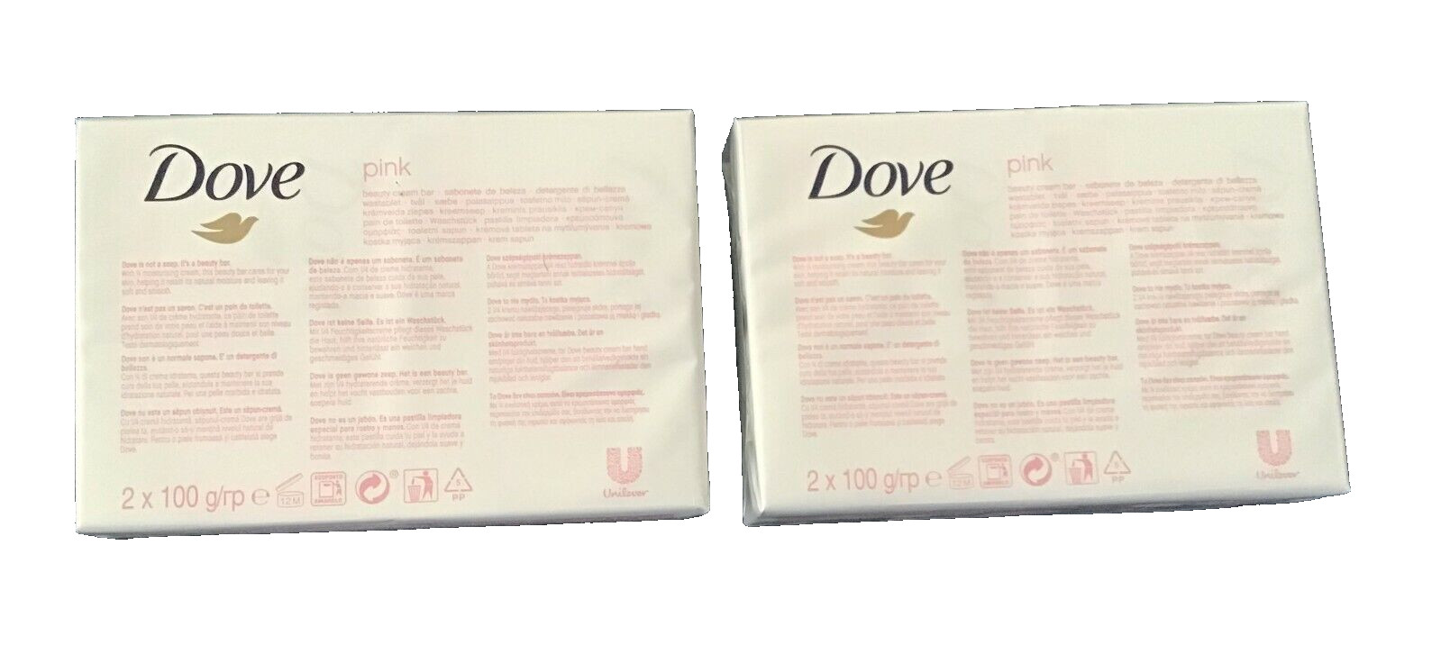 Dove PINK Moisturizing Cream Bars 2 x 3.5oz – TWO PACKAGES 4 x 3.5oz NEW IN BOX