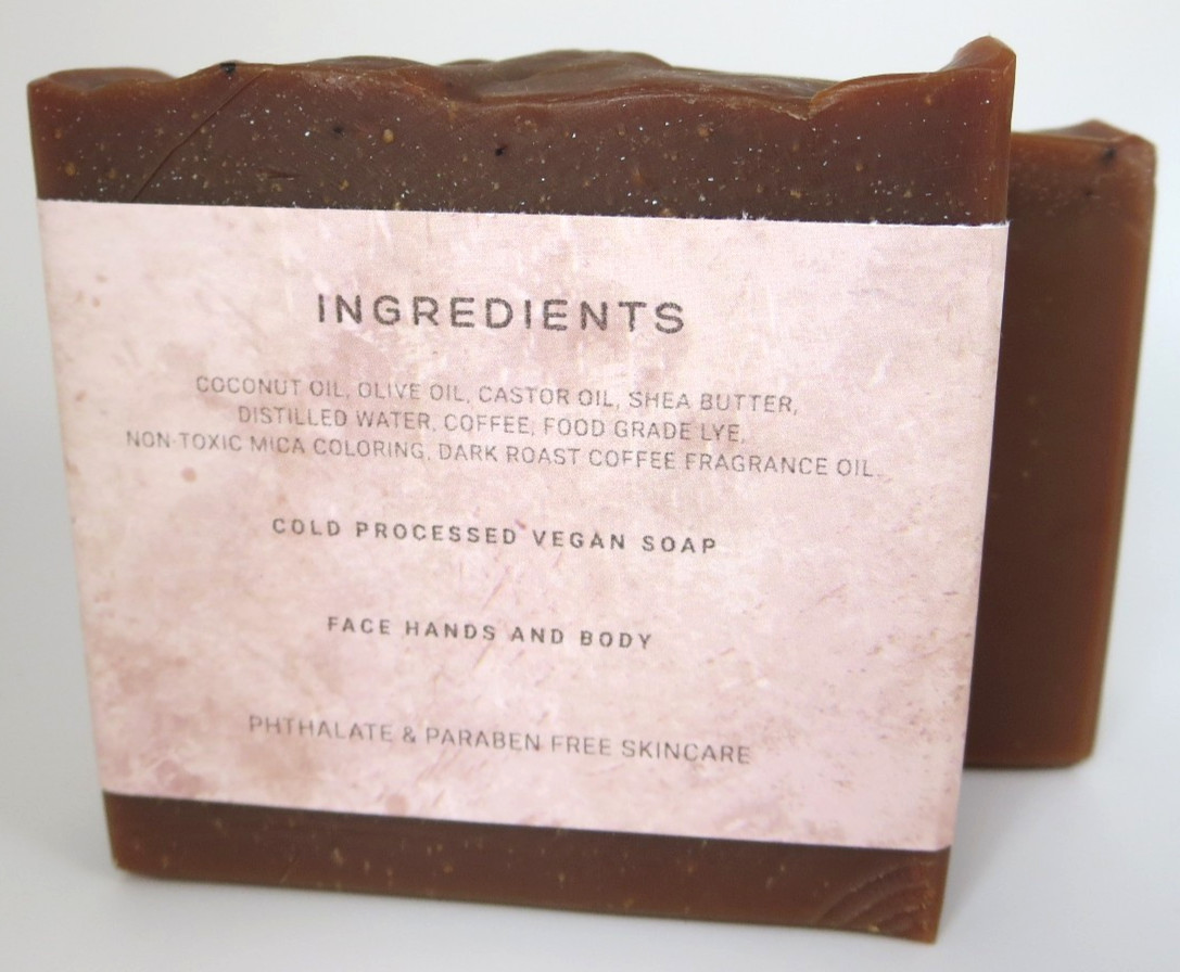 HANDMADE DARK ROAST COFFEE SCENTED SOAP COLD PROCESSED NON-TOXIC VEGAN 4oz