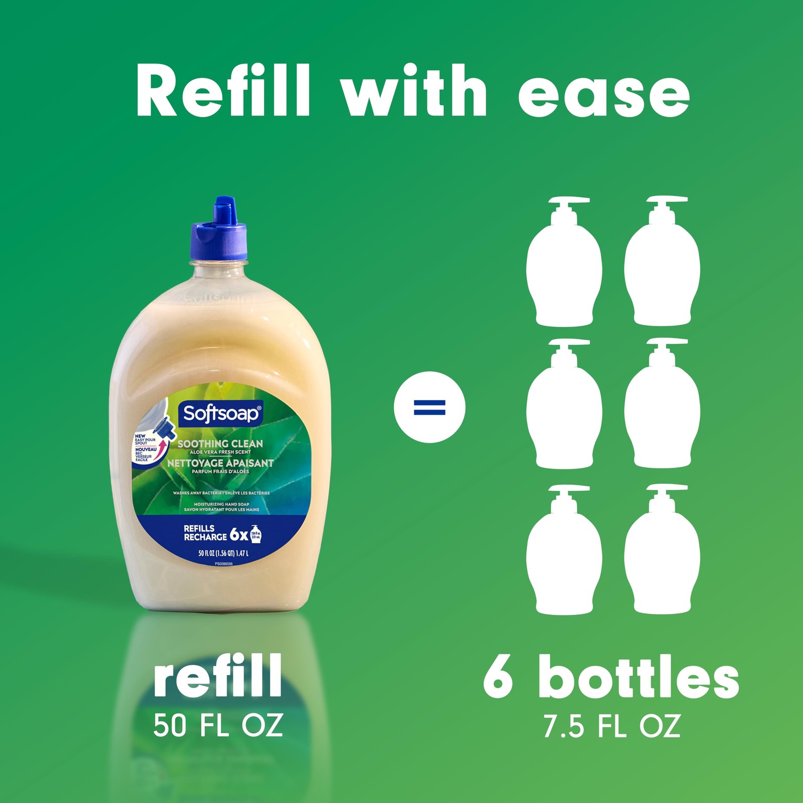 Soothing Clean Liquid Hand Soap with New Easy Pour Spout, Kitchen and Bathroo…
