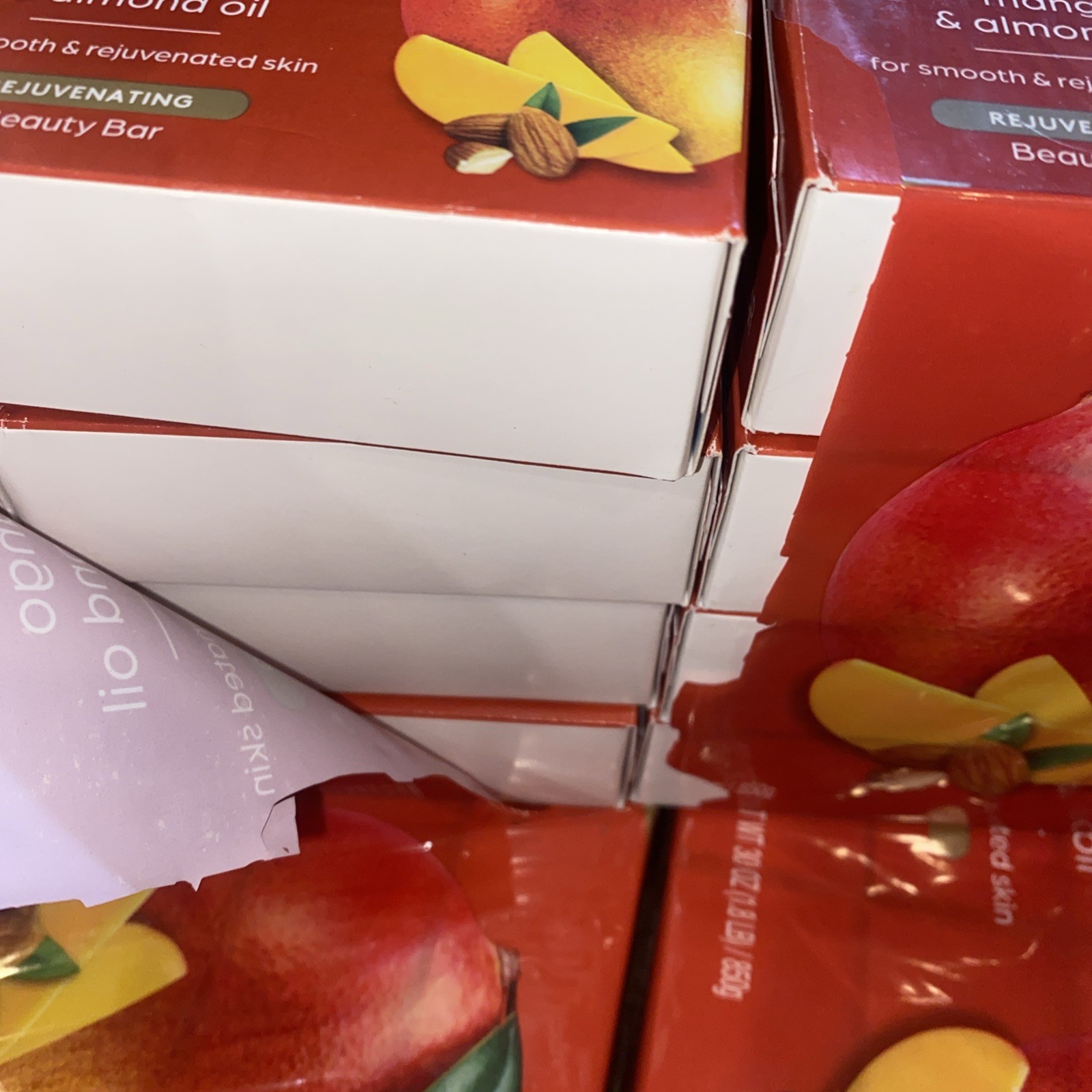 8 Bars Caress Soap Mango & Almond Oil REJUVENATING Beauty Bars 3.75 Open Pkg