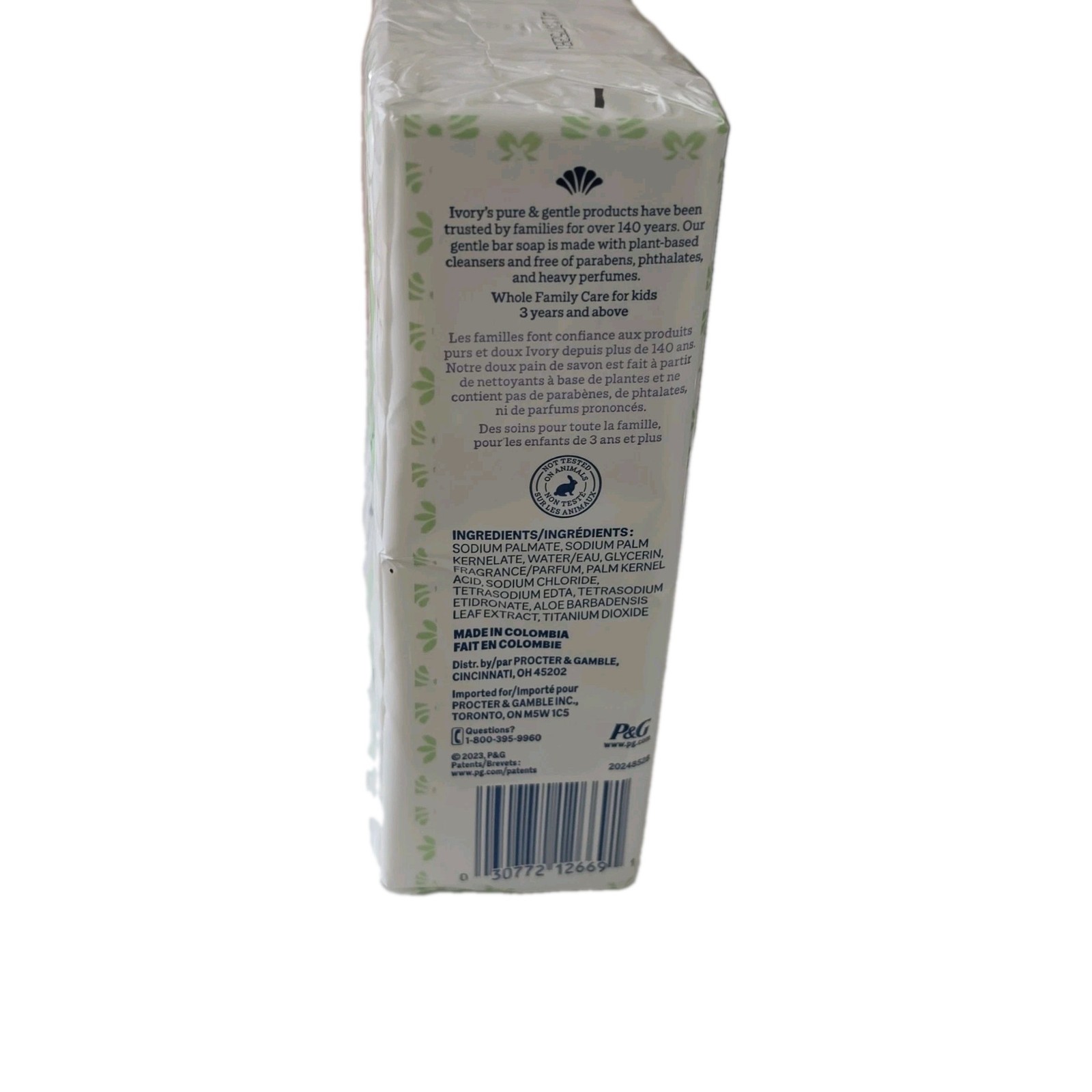 Ivory Soothing Notes of Aloe Gentle Plant-Based Bar Soap 12 Bars 3.17 oz