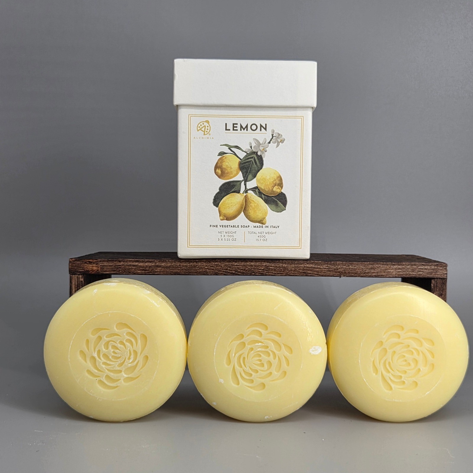 Alchimia Lemon Vegetable Soap 15.7oz 3 Pack Italian Luxury Citrus Spa Gift