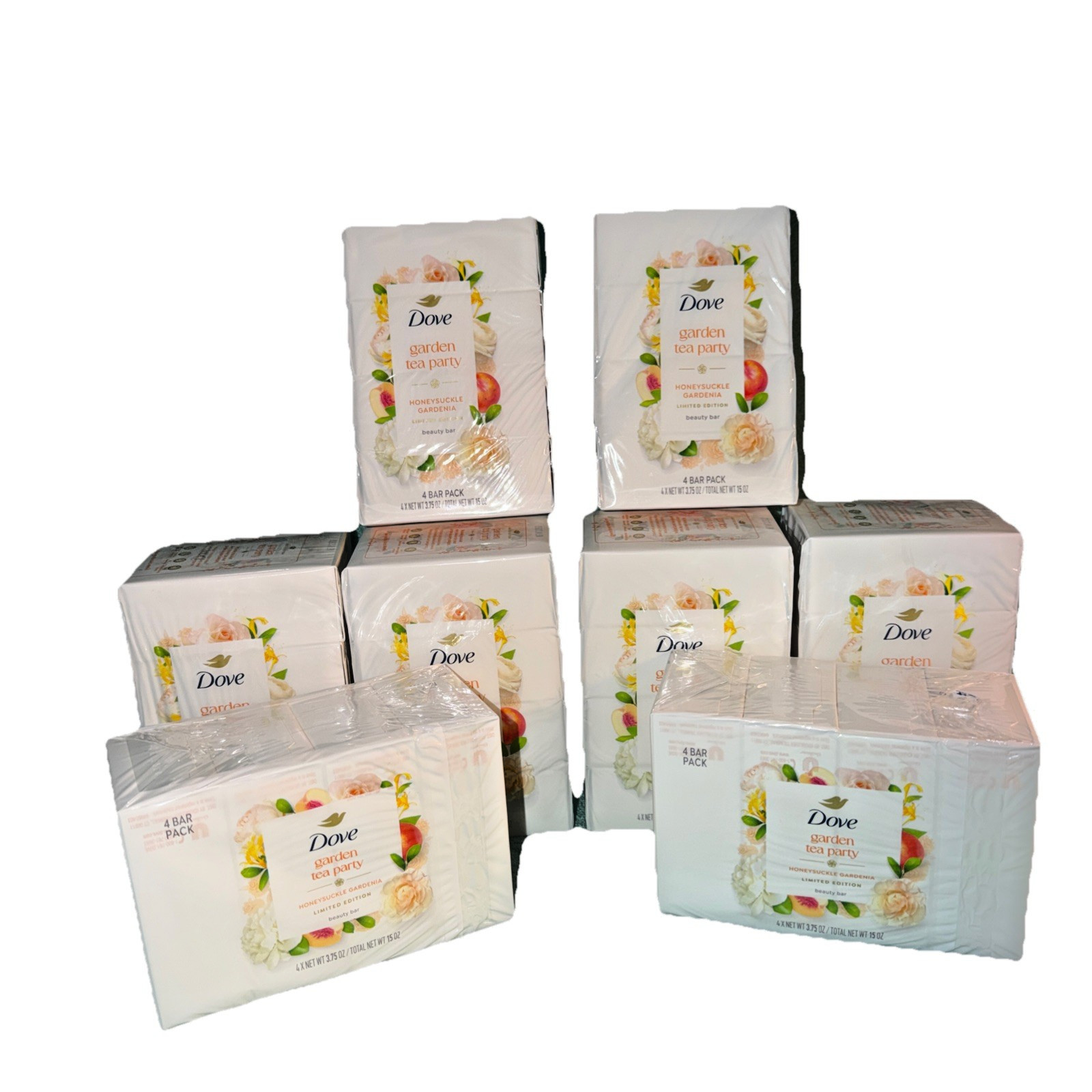 40 LIMITED EDITION Dove Garden Tea Party HONEYSUCKLE GARDENIA 40 Beauty Bars