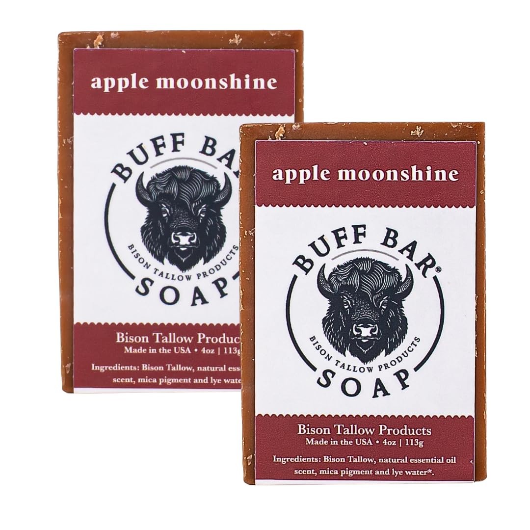 Apple Moonshine Bison Tallow Buff Soap Bar (2 pack)