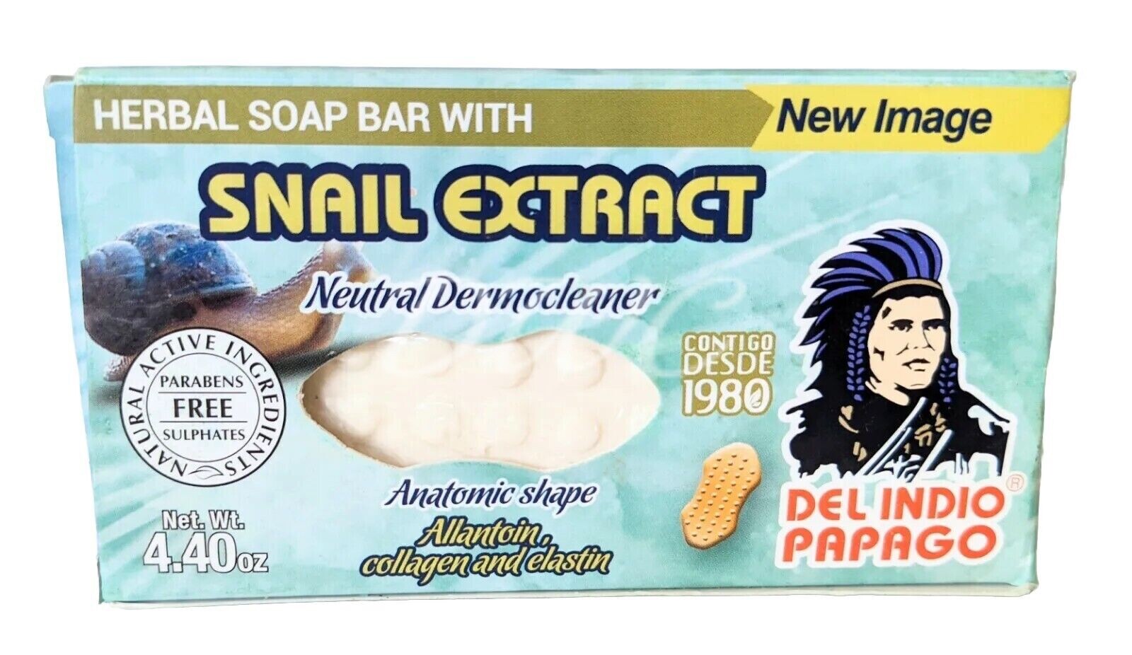 DEL INDIO PAPAGO BABA DE CARACOL JABON HERBAL/ HERBAL SOAP SNAIL EXTRACT 125g