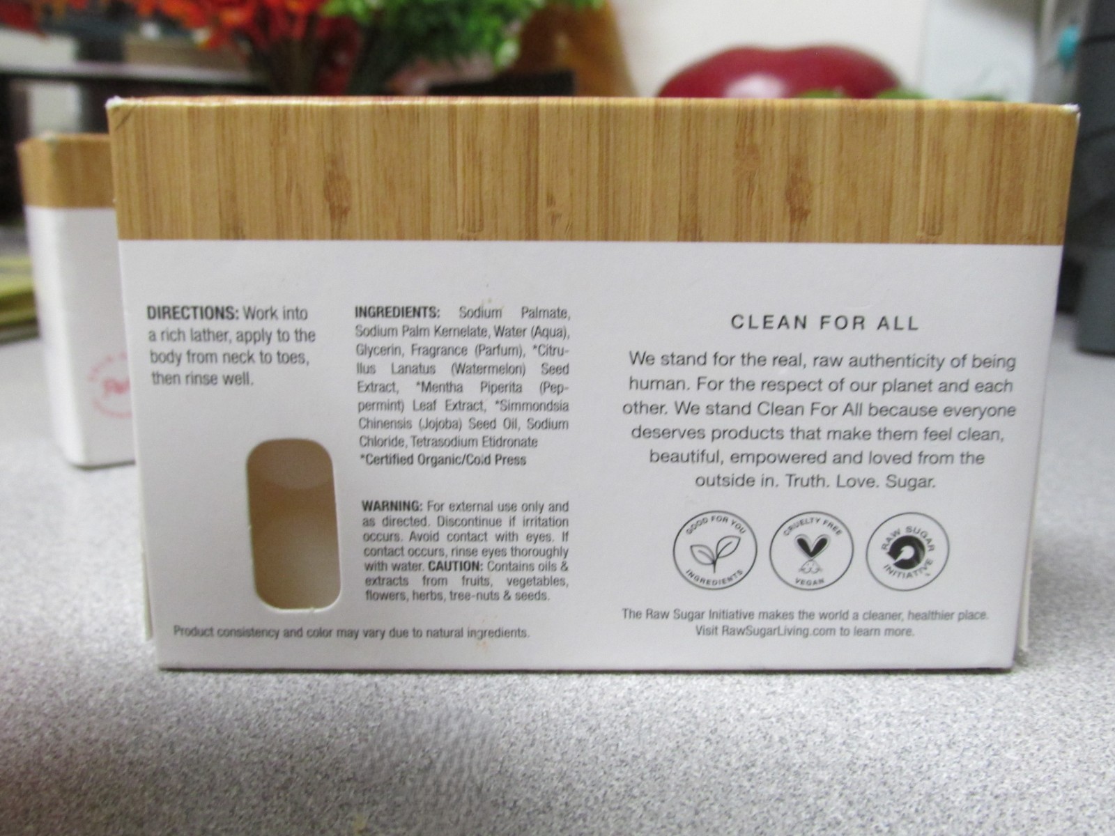 2 Raw Sugar Eco Body Bar Watermelon + Fresh Mint 5oz Vegan