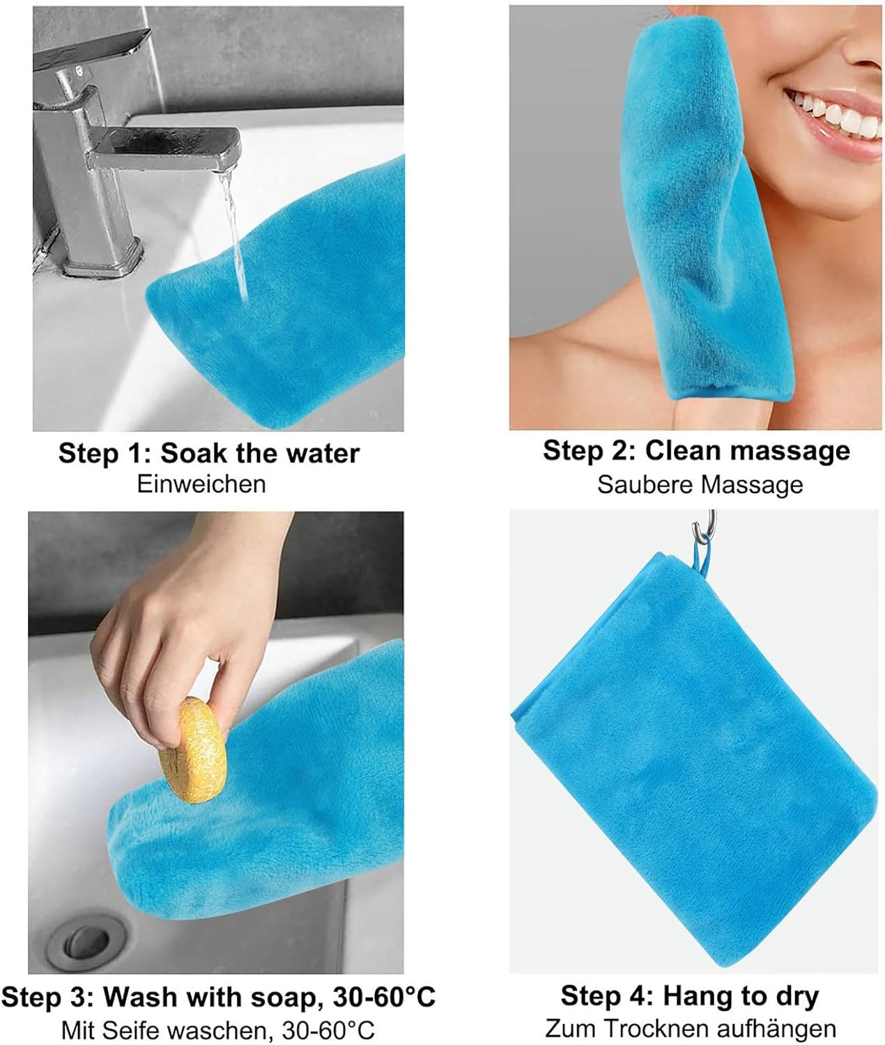 Body & Face Microfiber Washcloths for Baby Younger Kid, 10 Pack