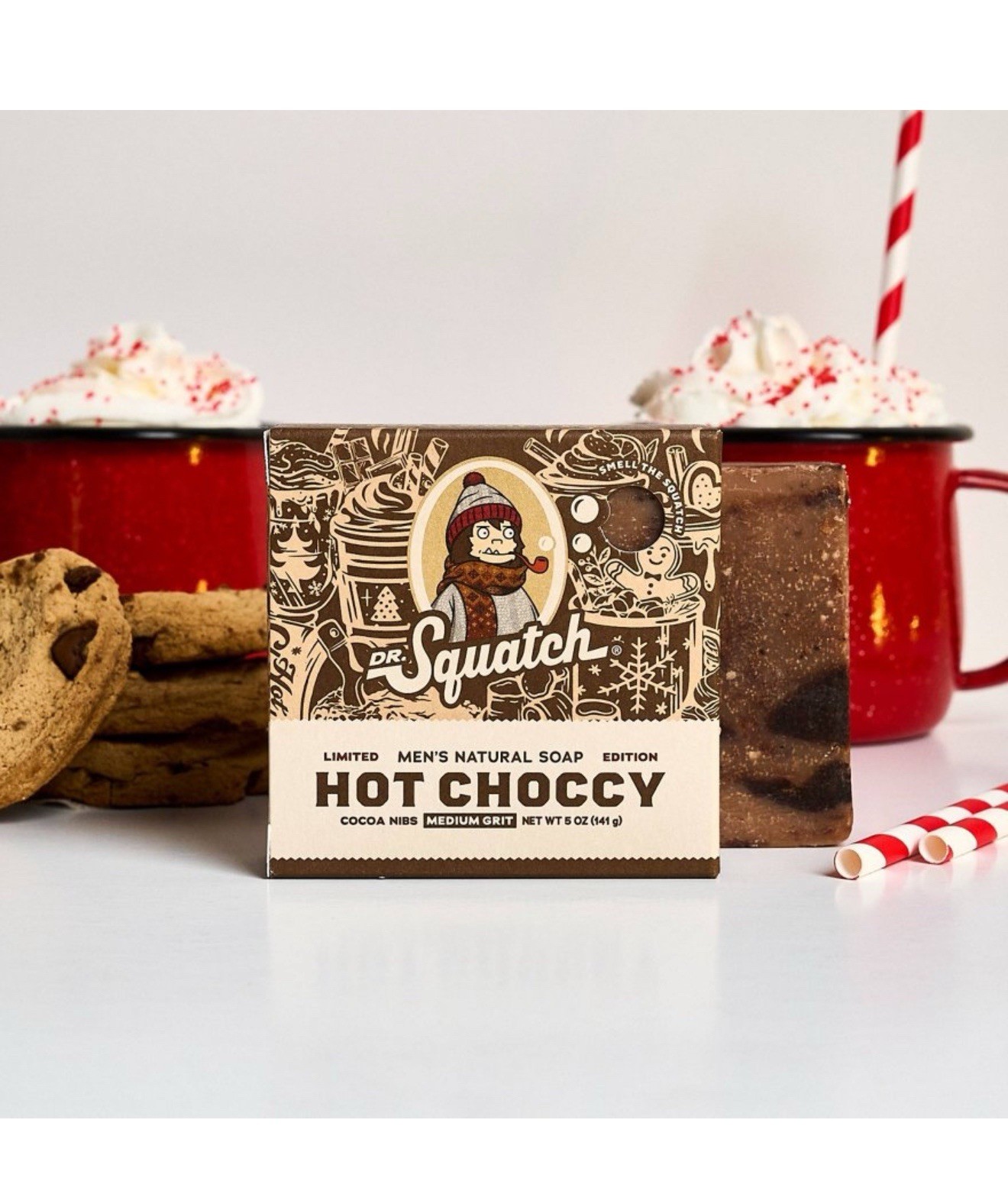 Dr Squatch Hot Choccy Milk Cocoa Christmas Men’s Bar Soap 5 oz Chocolate Retired