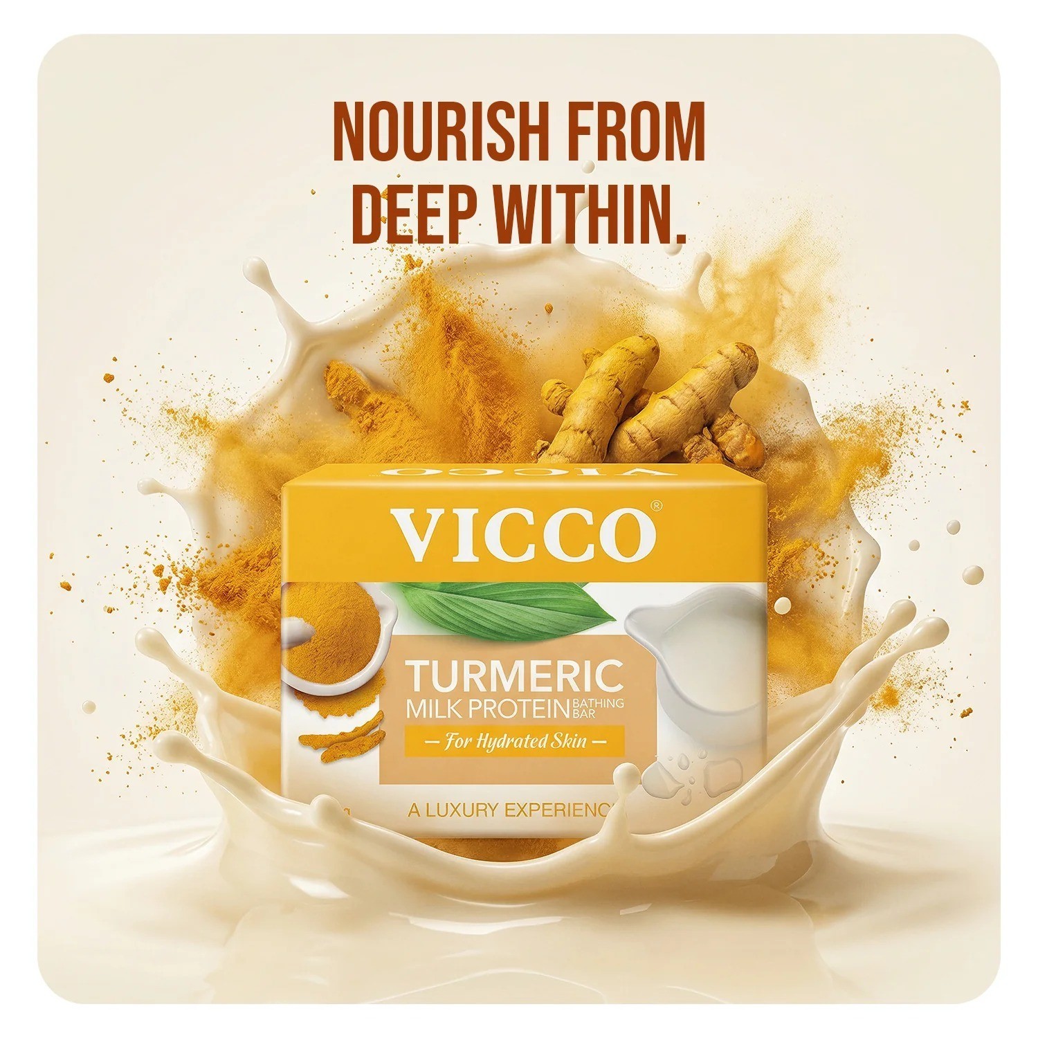 Vicco Turmeric Milk Protein Bath Soap Skin Brightening Moisturizing 100g 4 pack