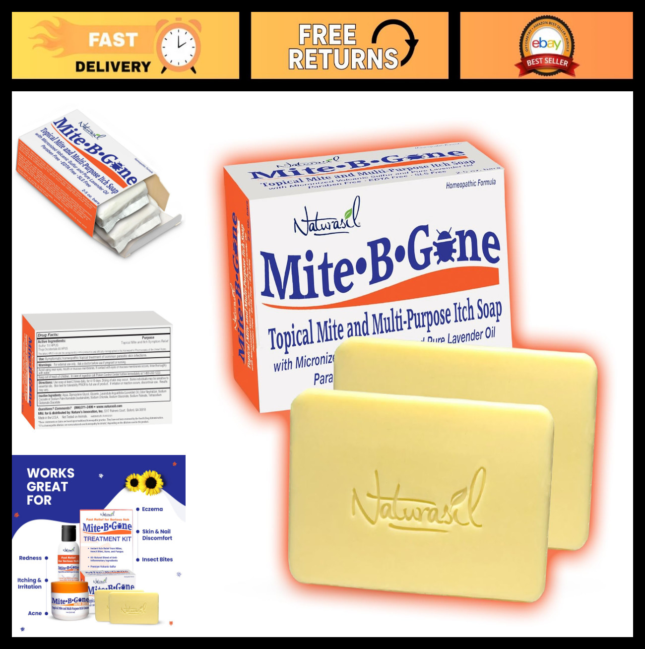 Fast Relief Soap for Itching & Discomfort | Anti-Itch Sulfur Treatment | Kid Saf