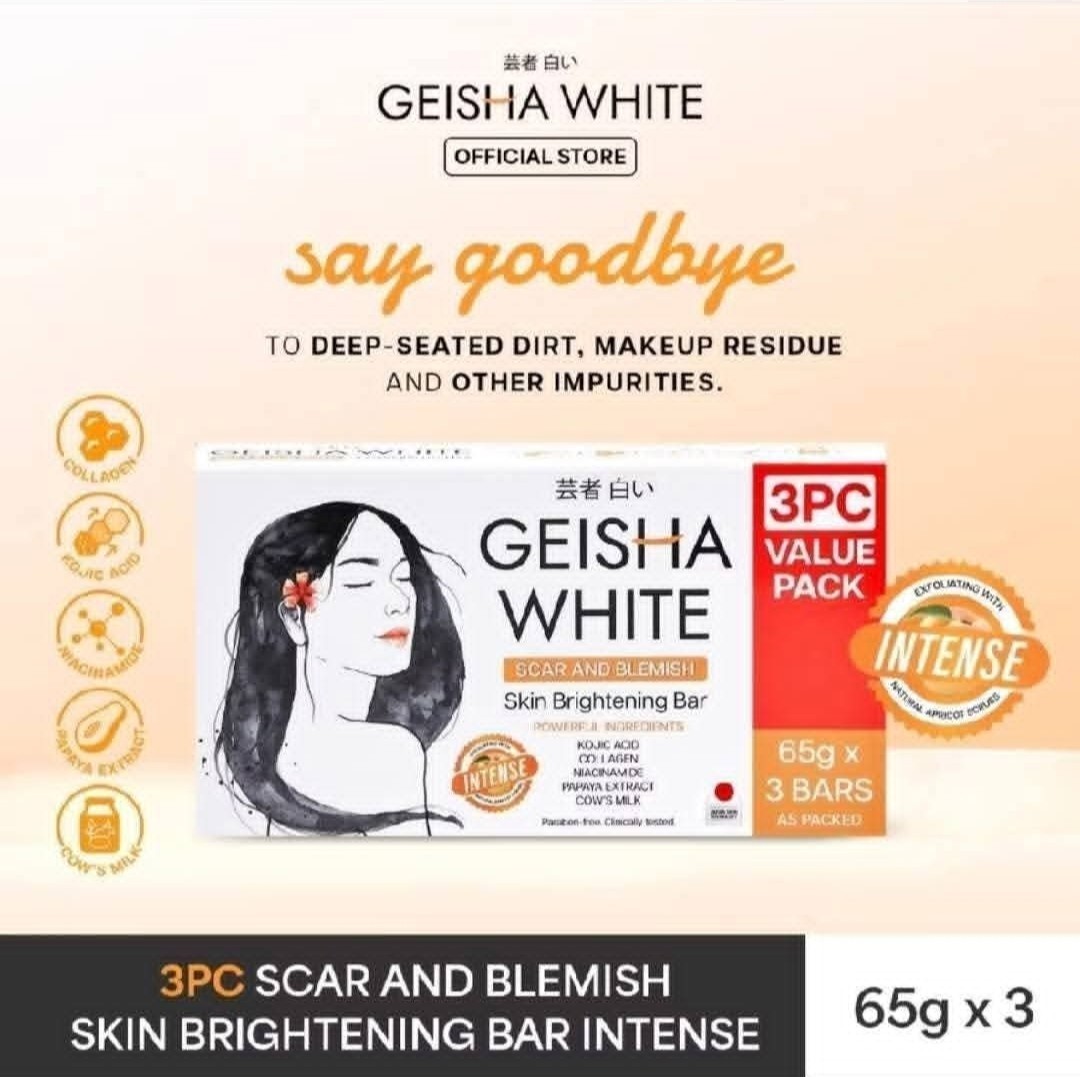 1x Geisha White INTENSE skin Brightening & Lightening Soap SCAR & BLEMISH