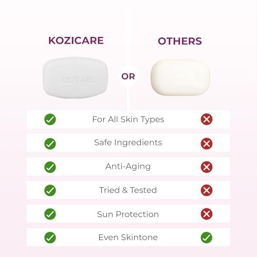 Kozicare Kojic Acid Glutathione Soap Pack 3 Tan Removal Glow Skin Bath Bars FS