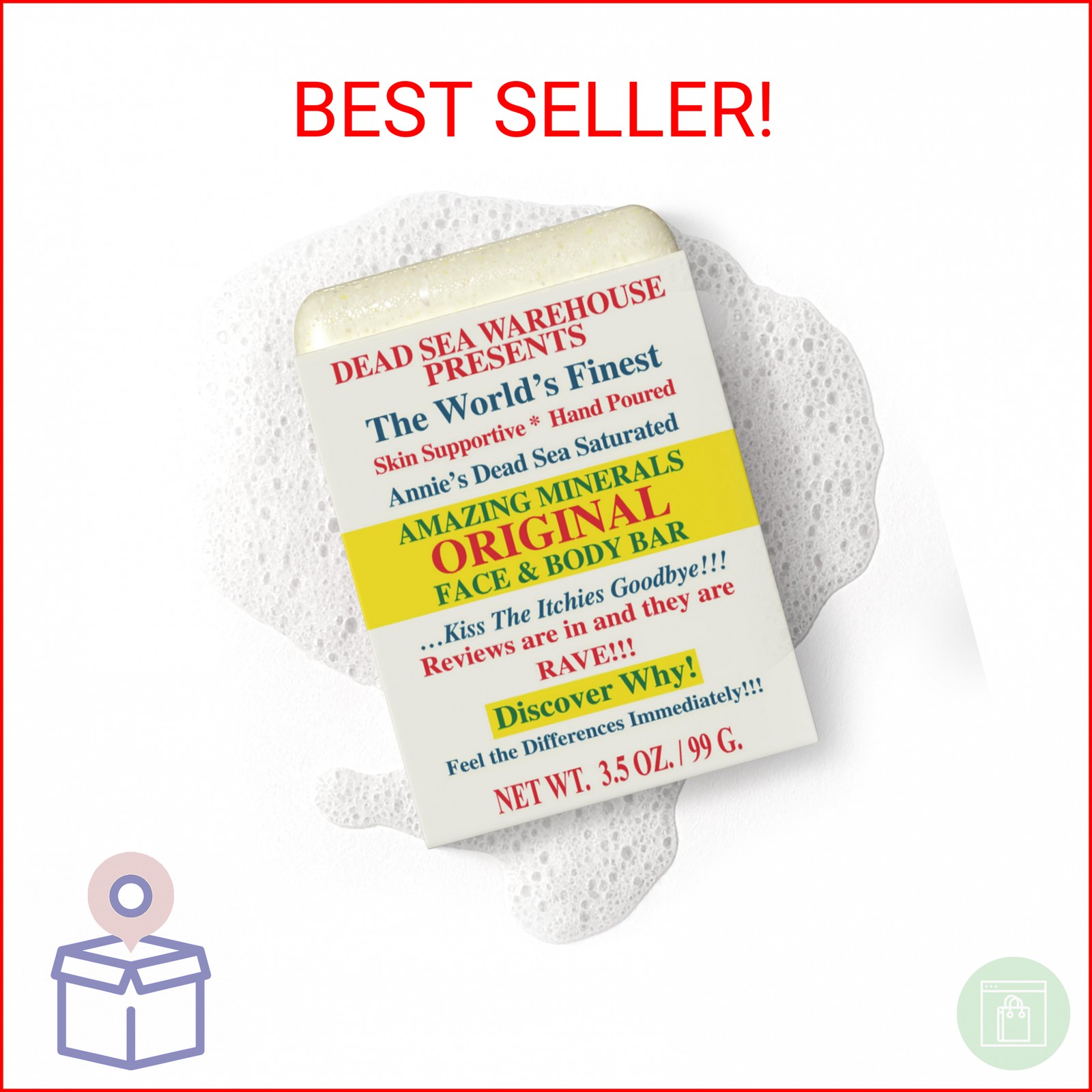 Dead Sea Warehouse – Dead Sea Salt Soap Bar – Original Face & Body Bar – Hydrati