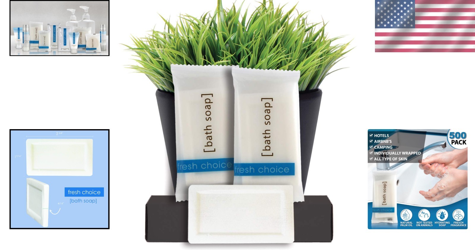 500-Pack Mini Bar Soaps for Hotels & Vacation Rentals