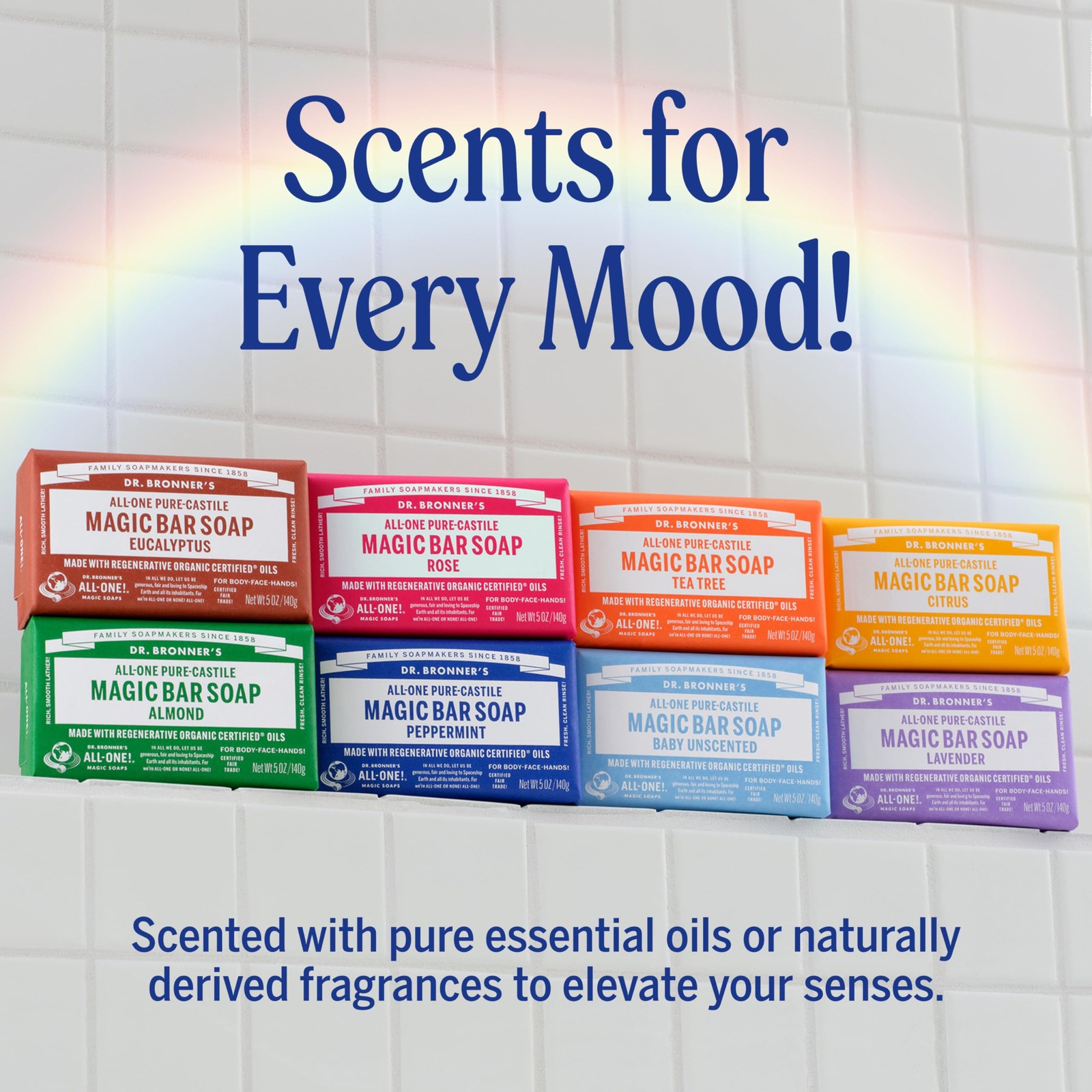 Dr. Bronner’s Pure-Castile Magic Soap Bars (Lavender, 5 5 Ounce (Pack of 6)